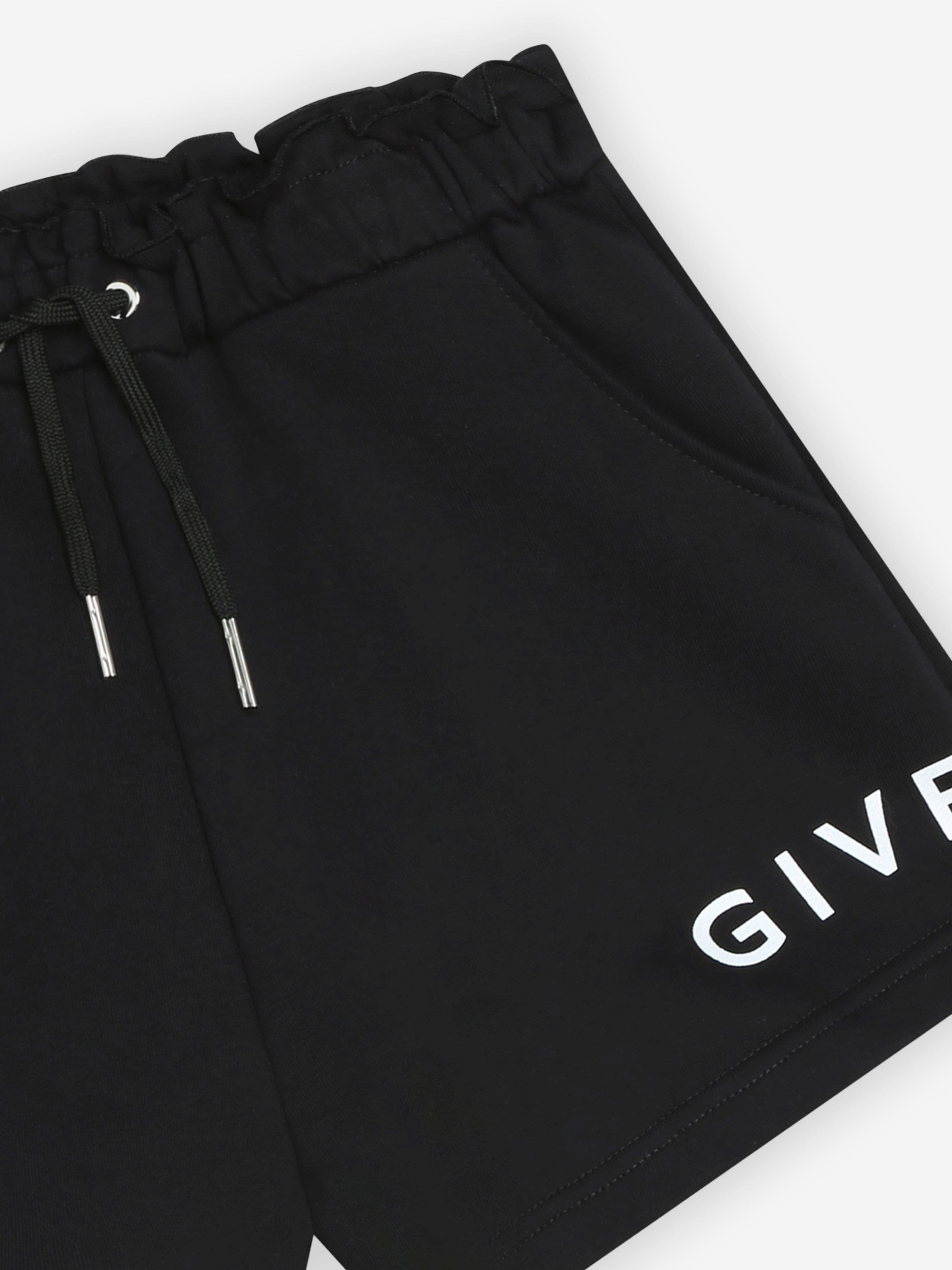 Givenchy Girls Logo Print Shorts in Black