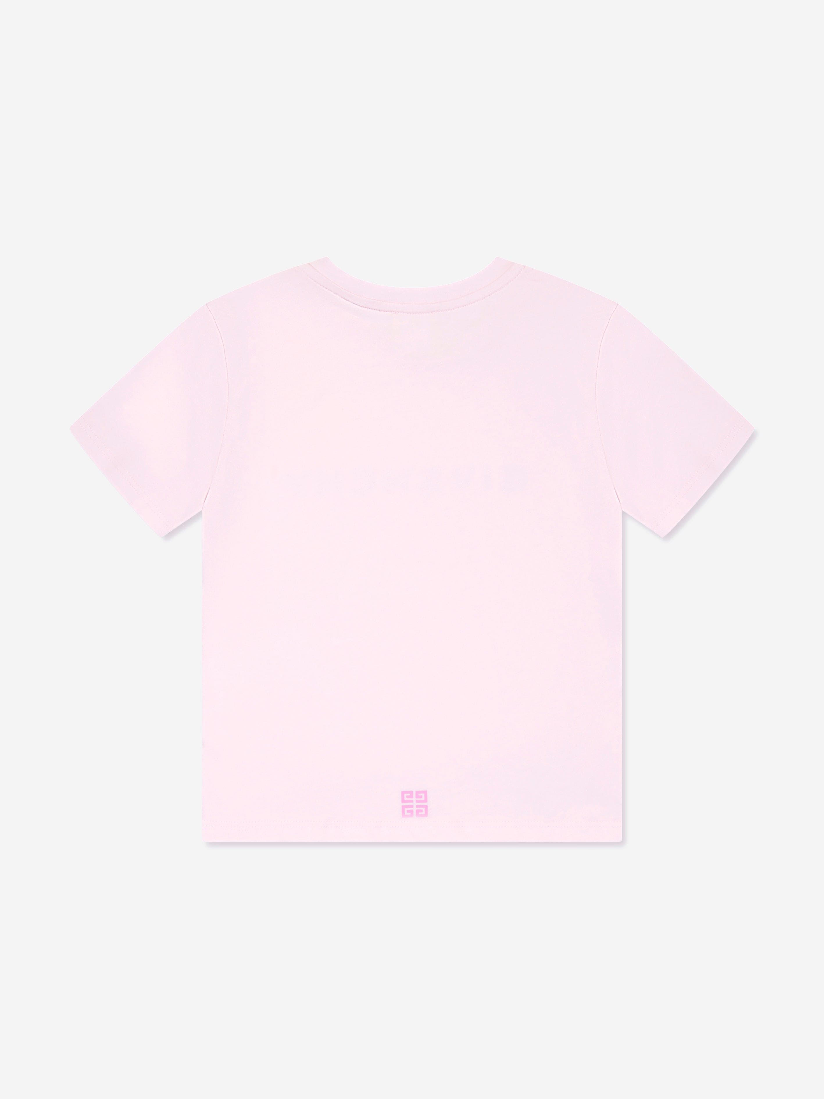 Givenchy Girls Logo Print T-Shirt in Pink