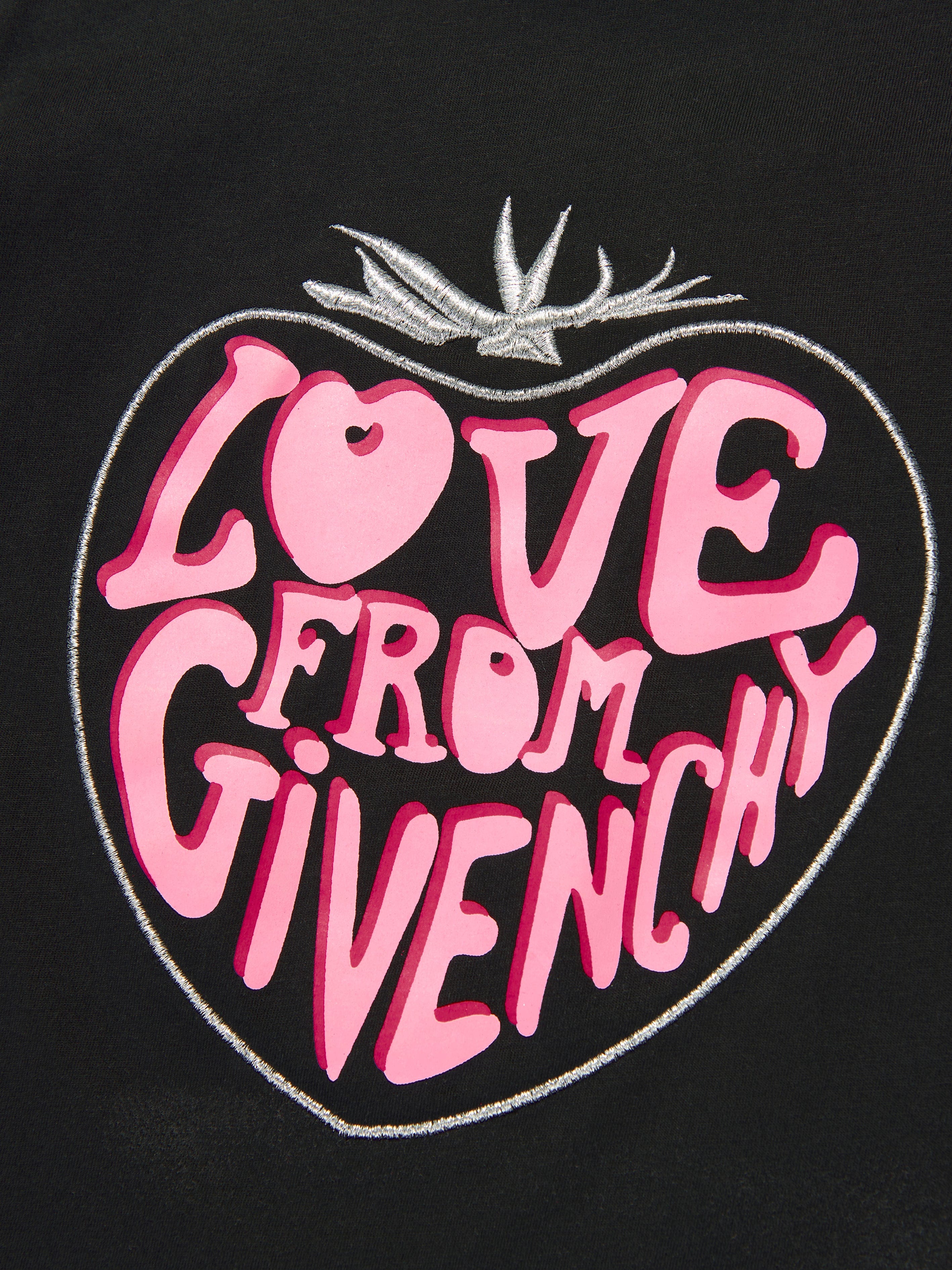 Givenchy Girls Strawberry Logo T-Shirt in Black