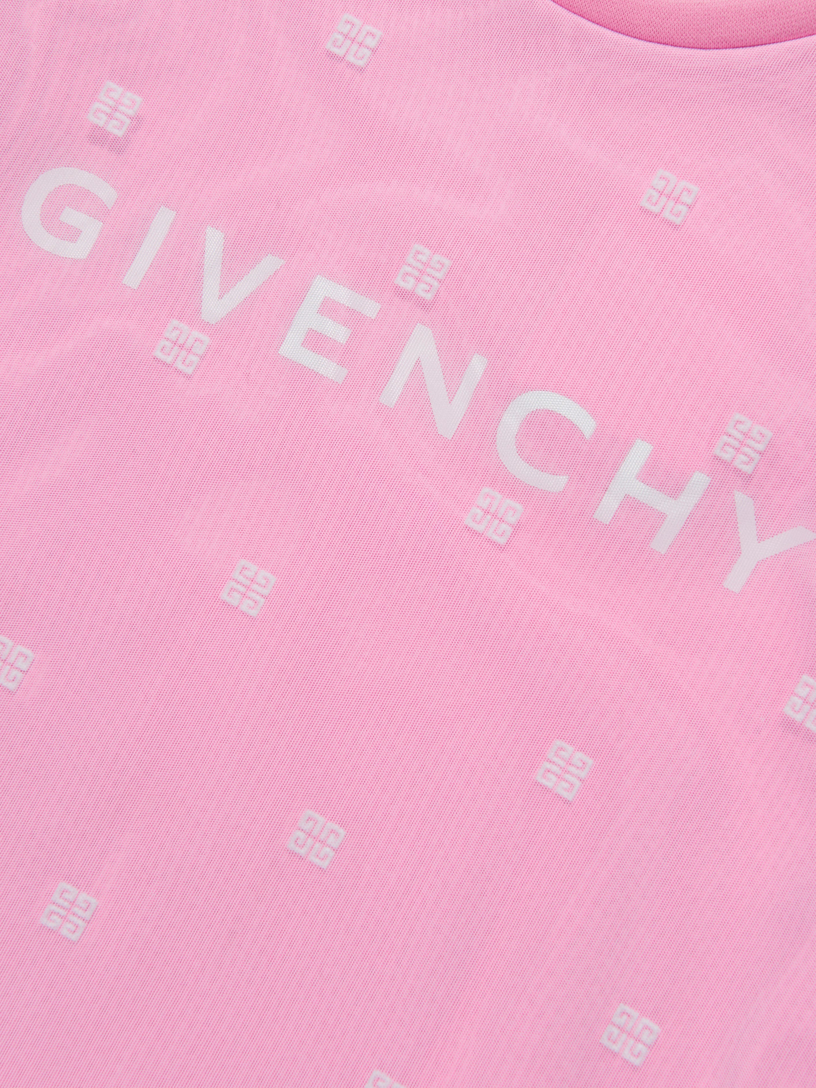 Givenchy Girls 4G Logo Mesh T-Shirt in Pink