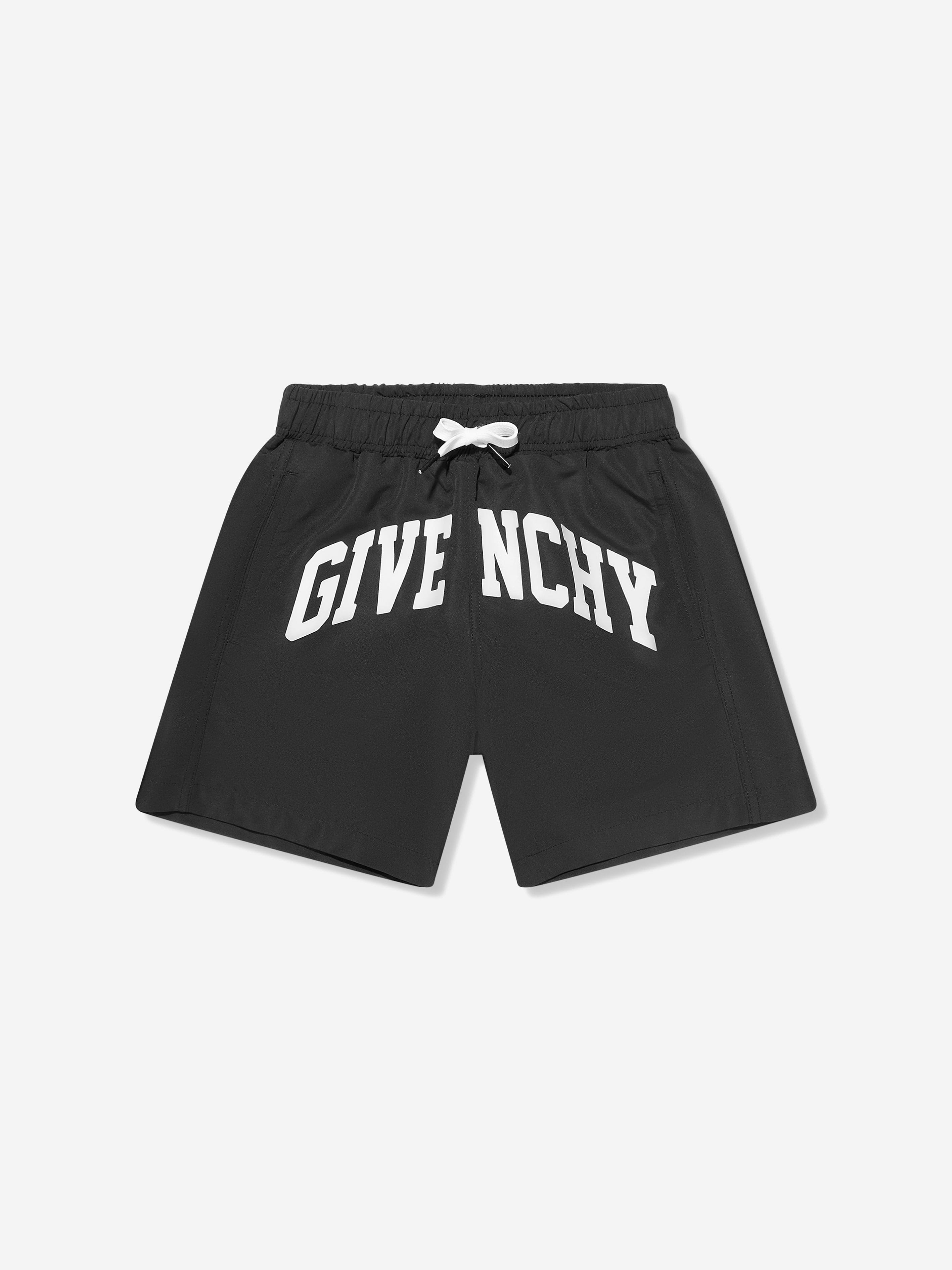 Givenchy Boys Logo Print Swim Shorts in Black