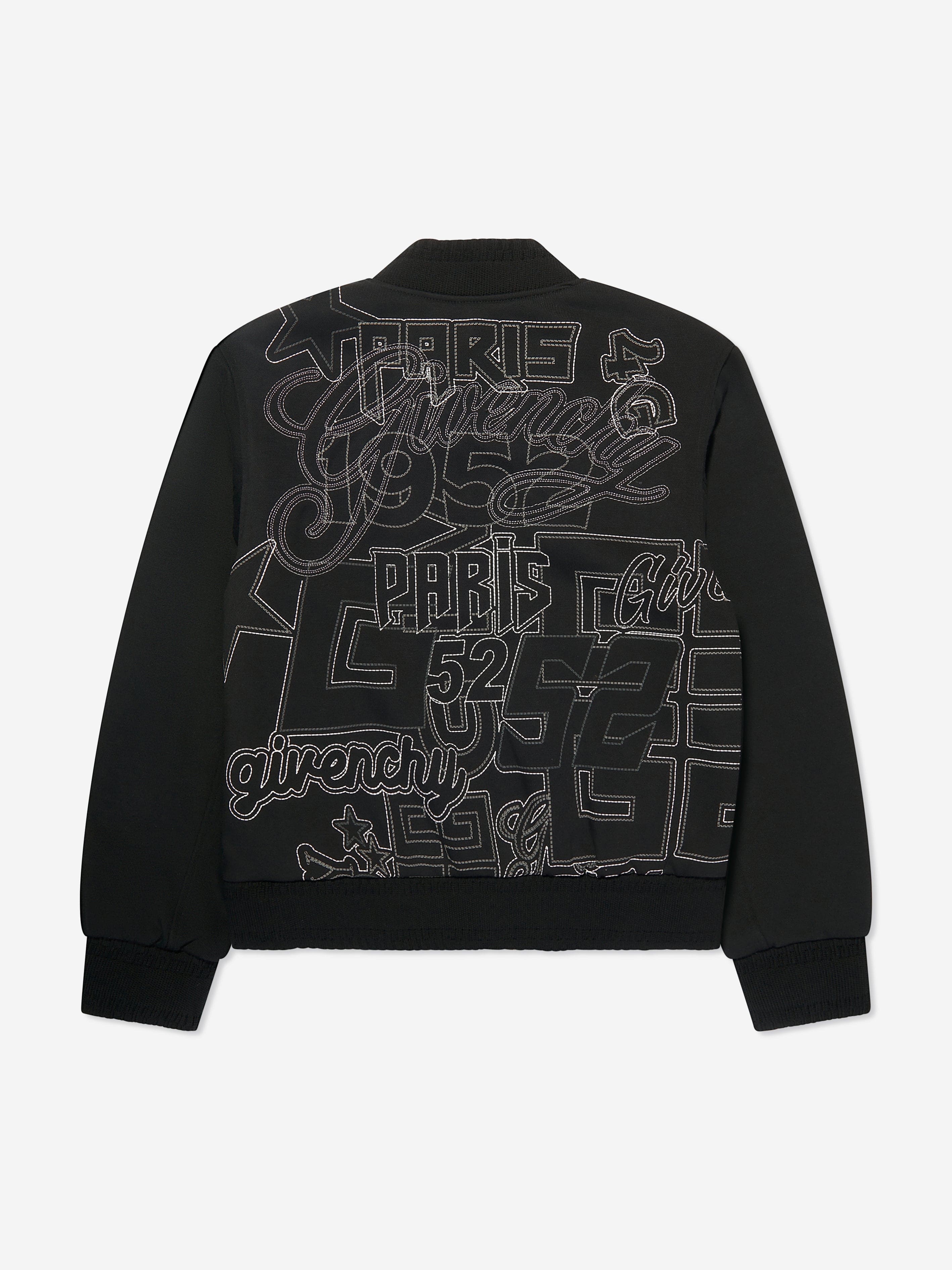 Givenchy Boys Embroidered Bomber Jacket in Black