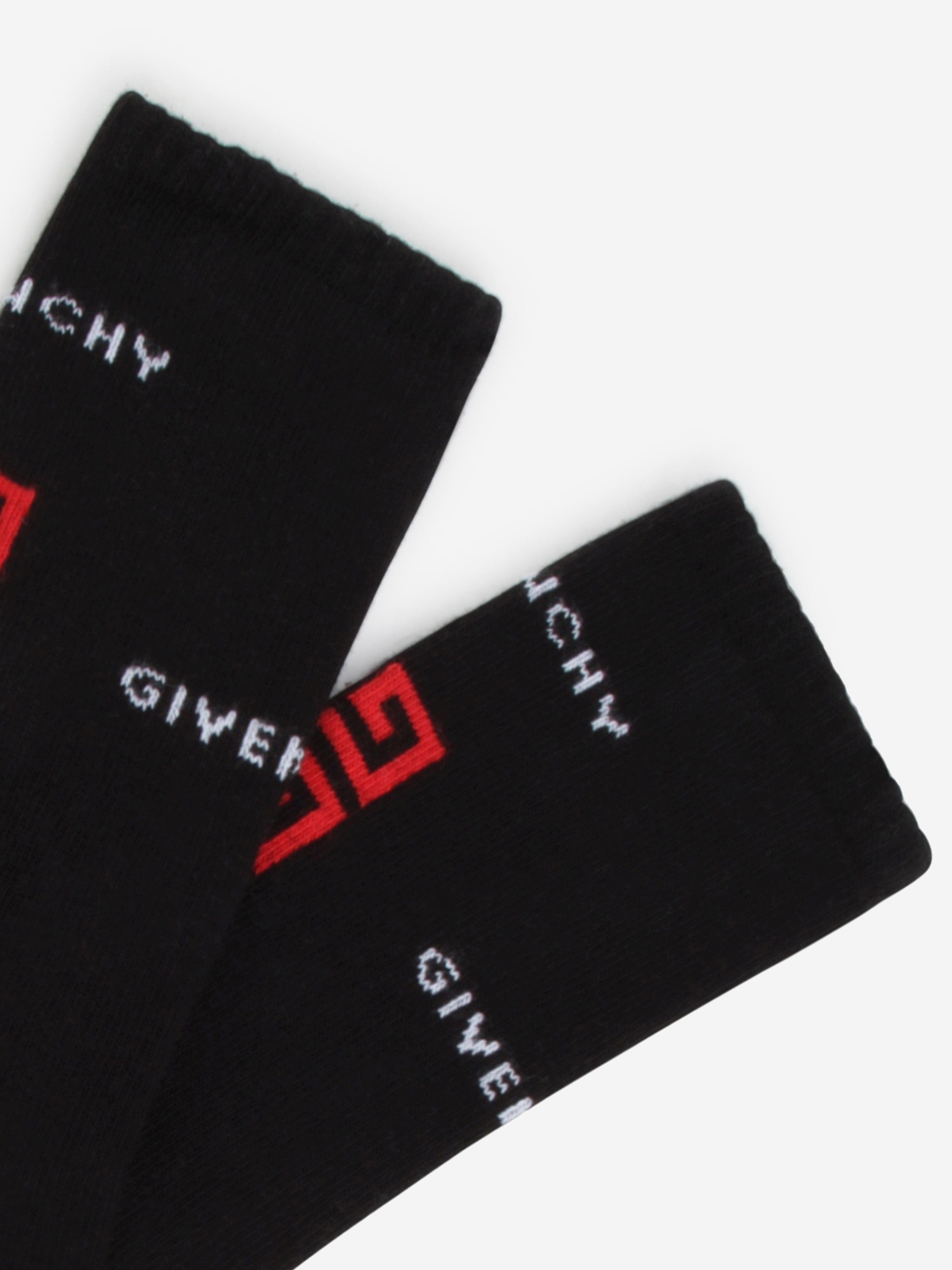 Givenchy Boys Jacquard Logo Socks in Black