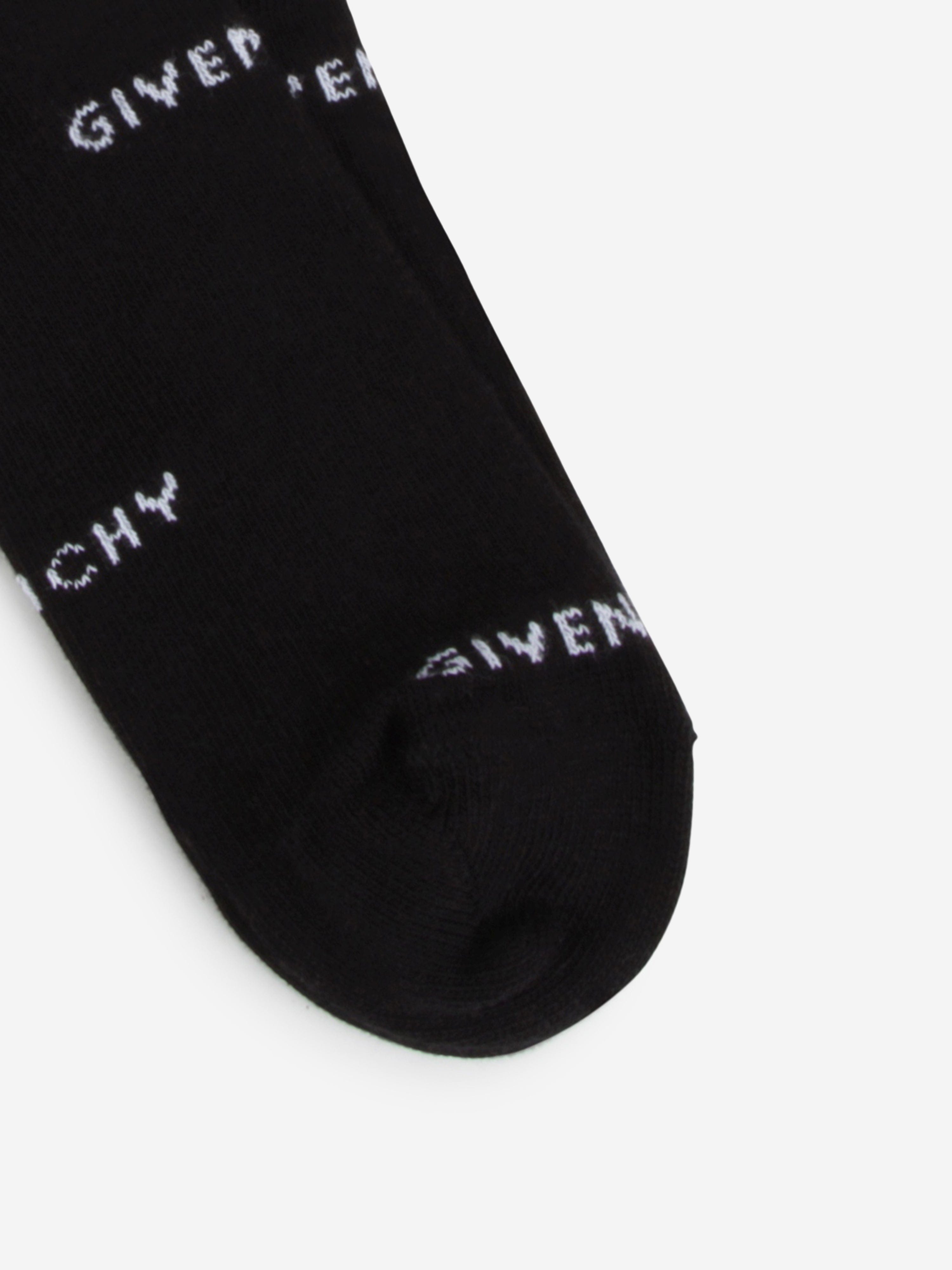 Givenchy Boys Jacquard Logo Socks in Black