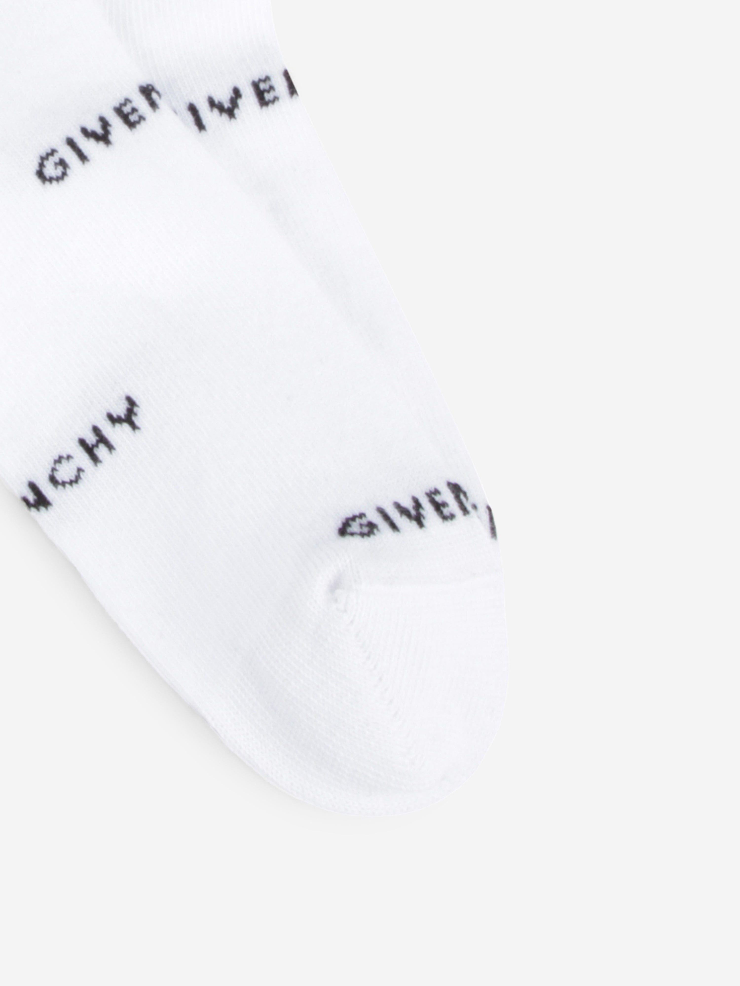 Givenchy Boys Jacquard Logo Socks in White