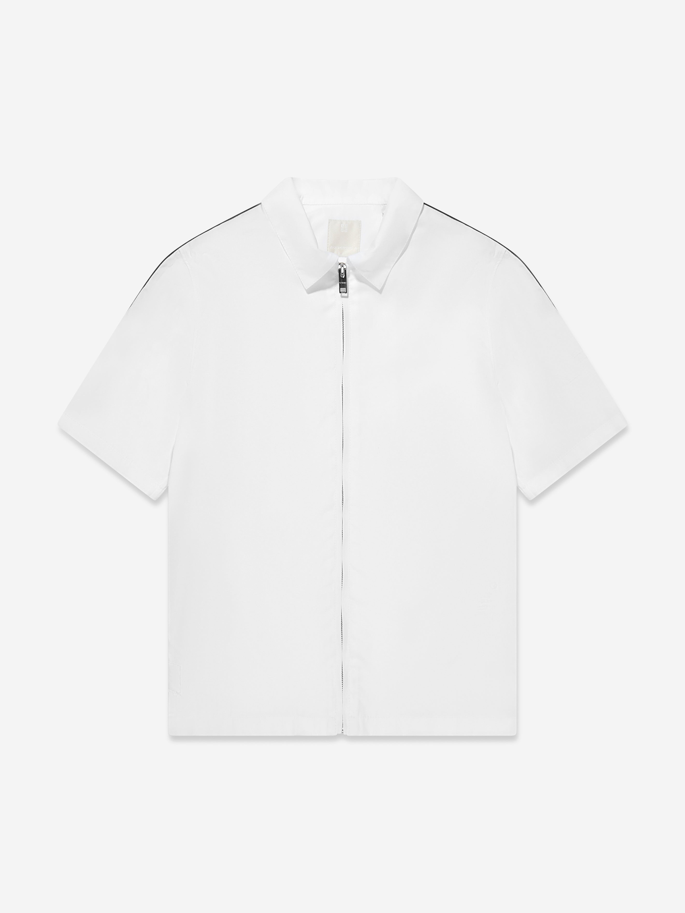 Givenchy Boys Zip Front Shirt in White