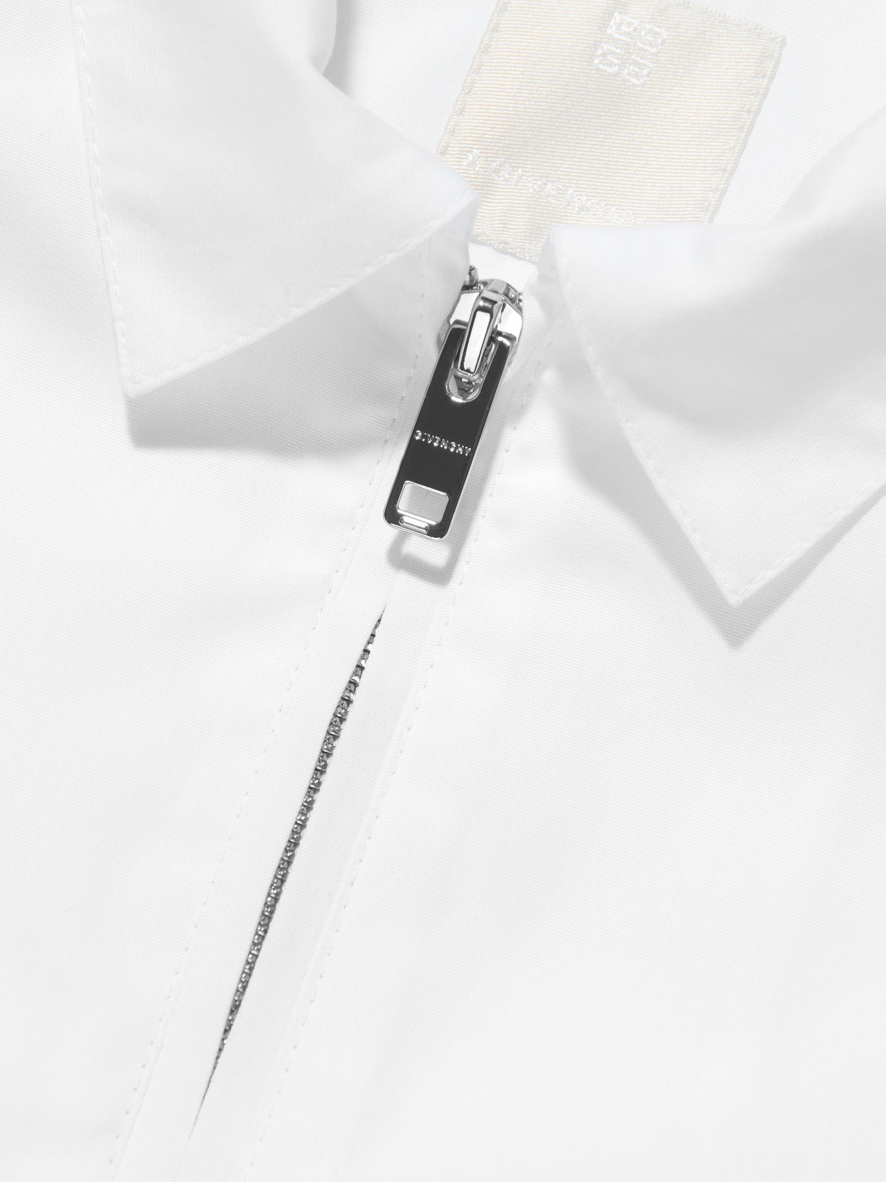 Givenchy Boys Zip Front Shirt in White