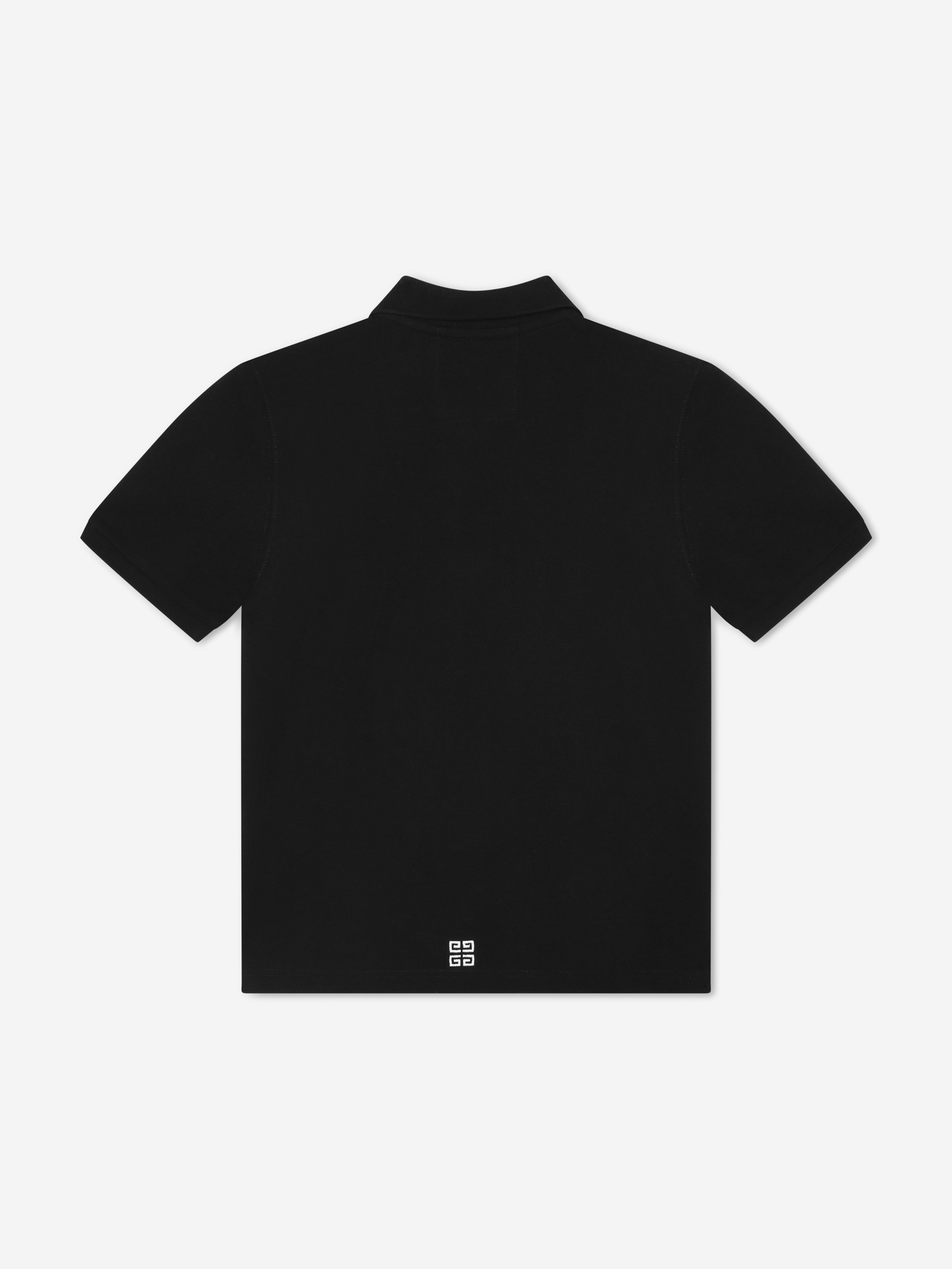 Givenchy Boys Zip Front Polo Shirt in Black