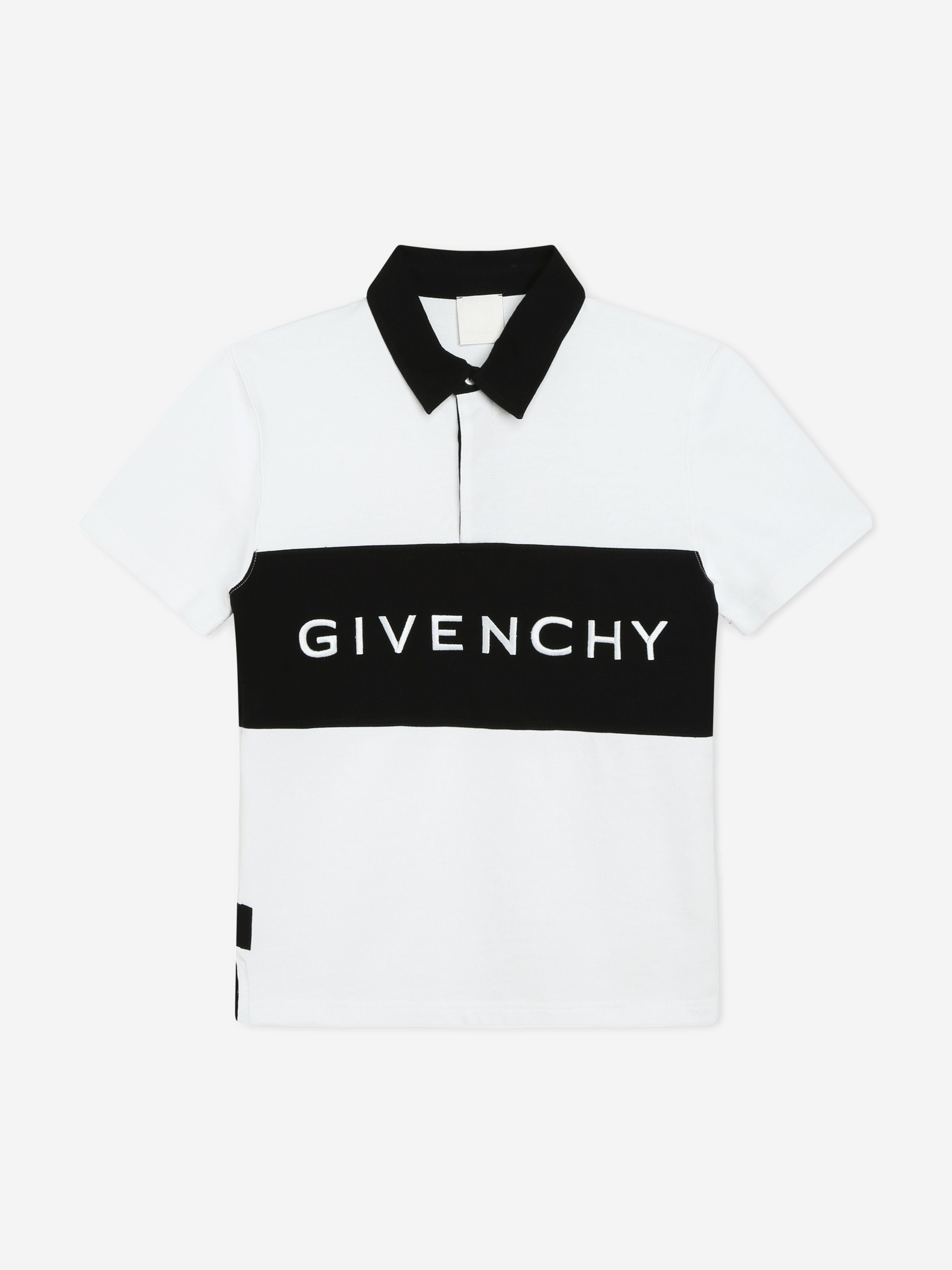 Givenchy Boys Embroidered Logo Polo Shirt in White