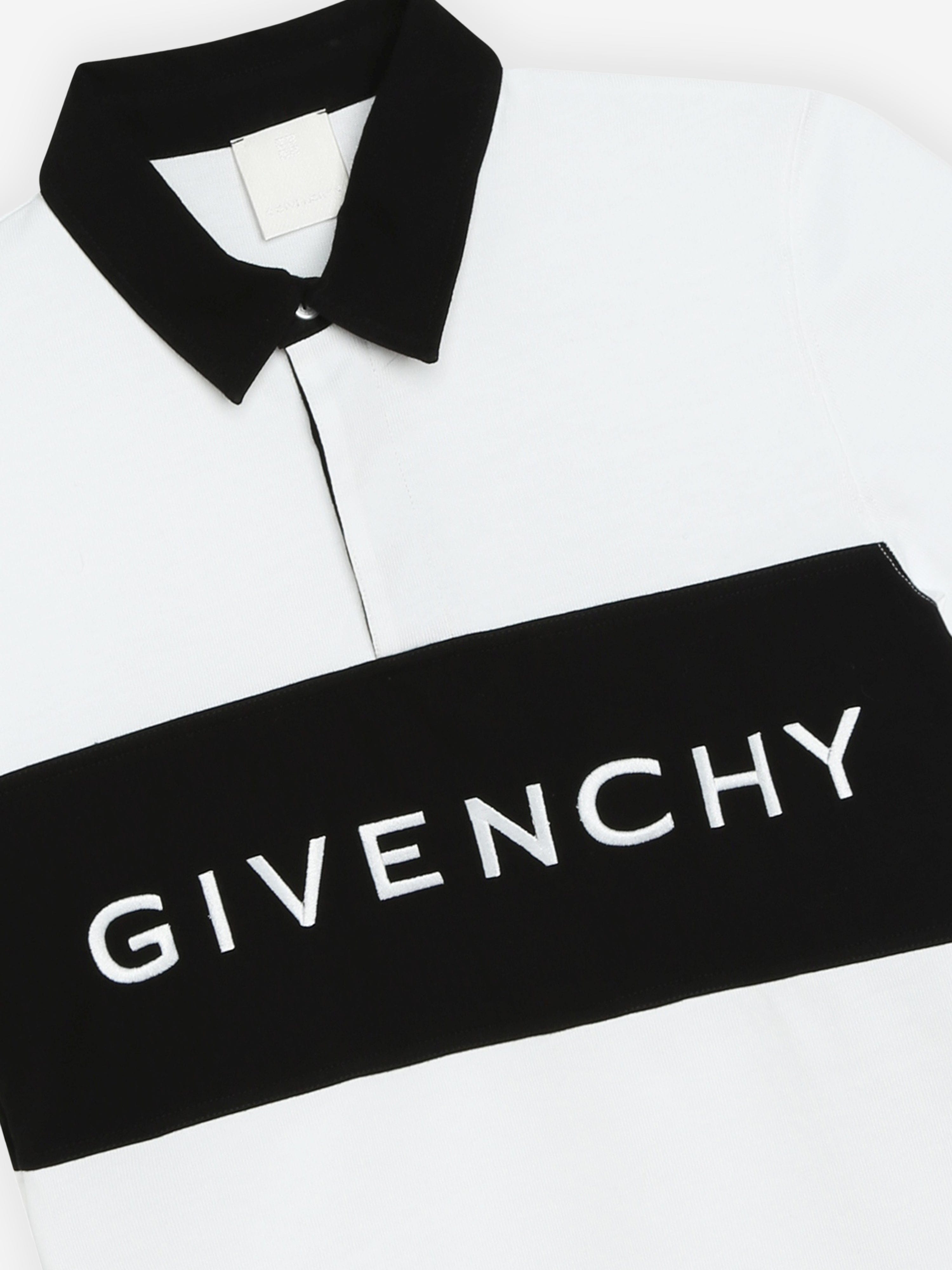 Givenchy Boys Embroidered Logo Polo Shirt in White