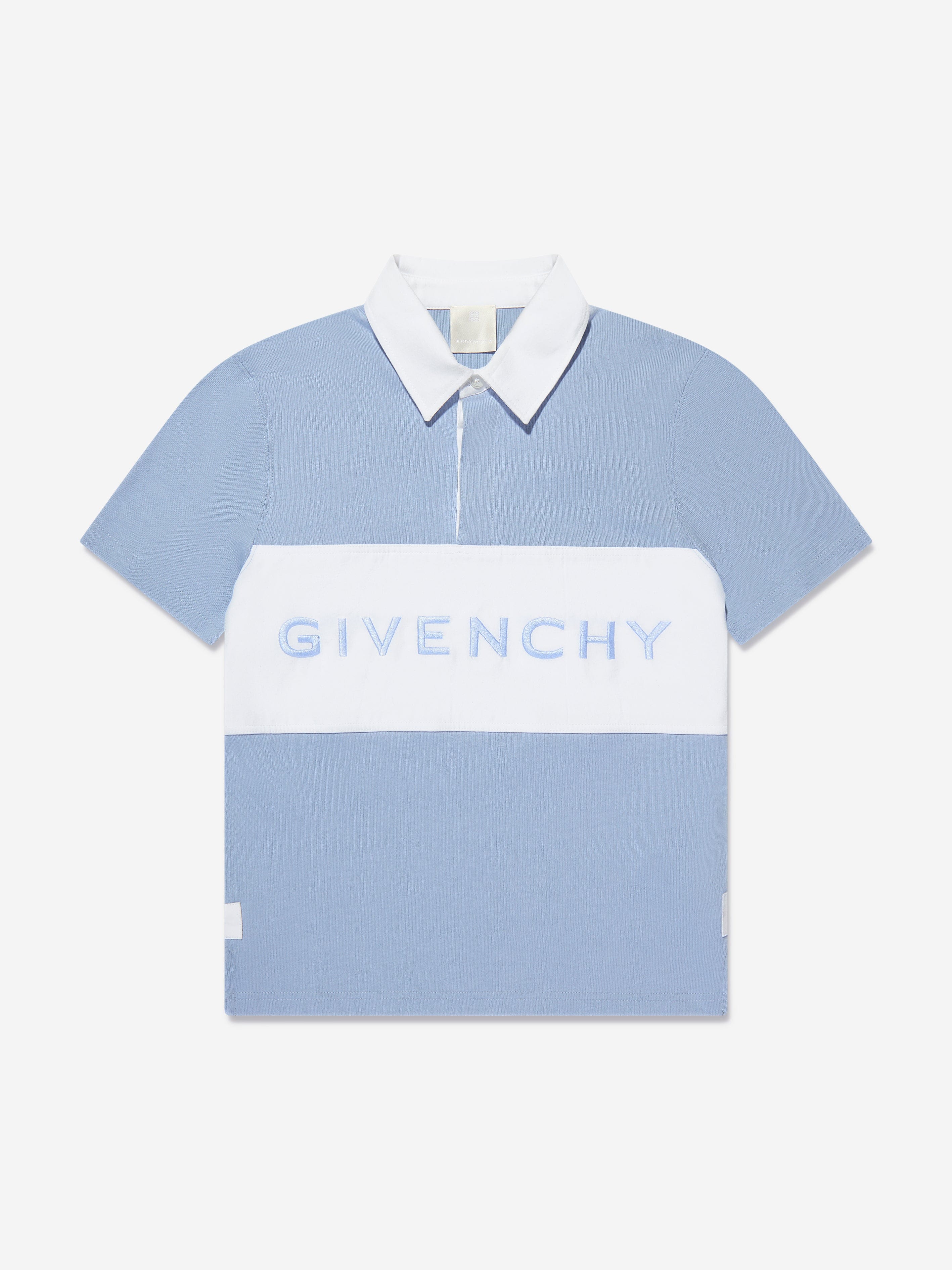 Givenchy Boys Embroidered Logo Polo Shirt in Blue