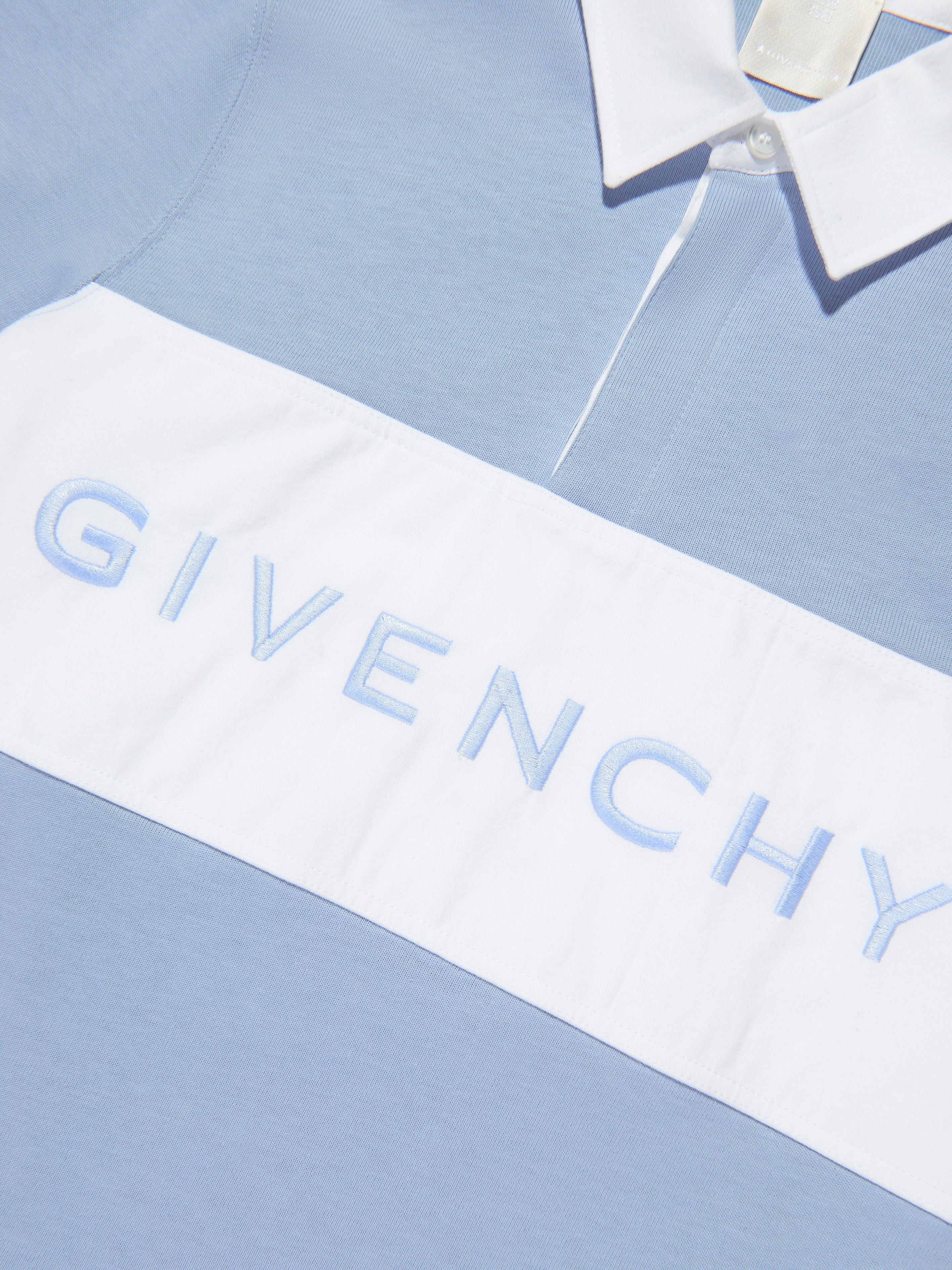 Givenchy Boys Embroidered Logo Polo Shirt in Blue