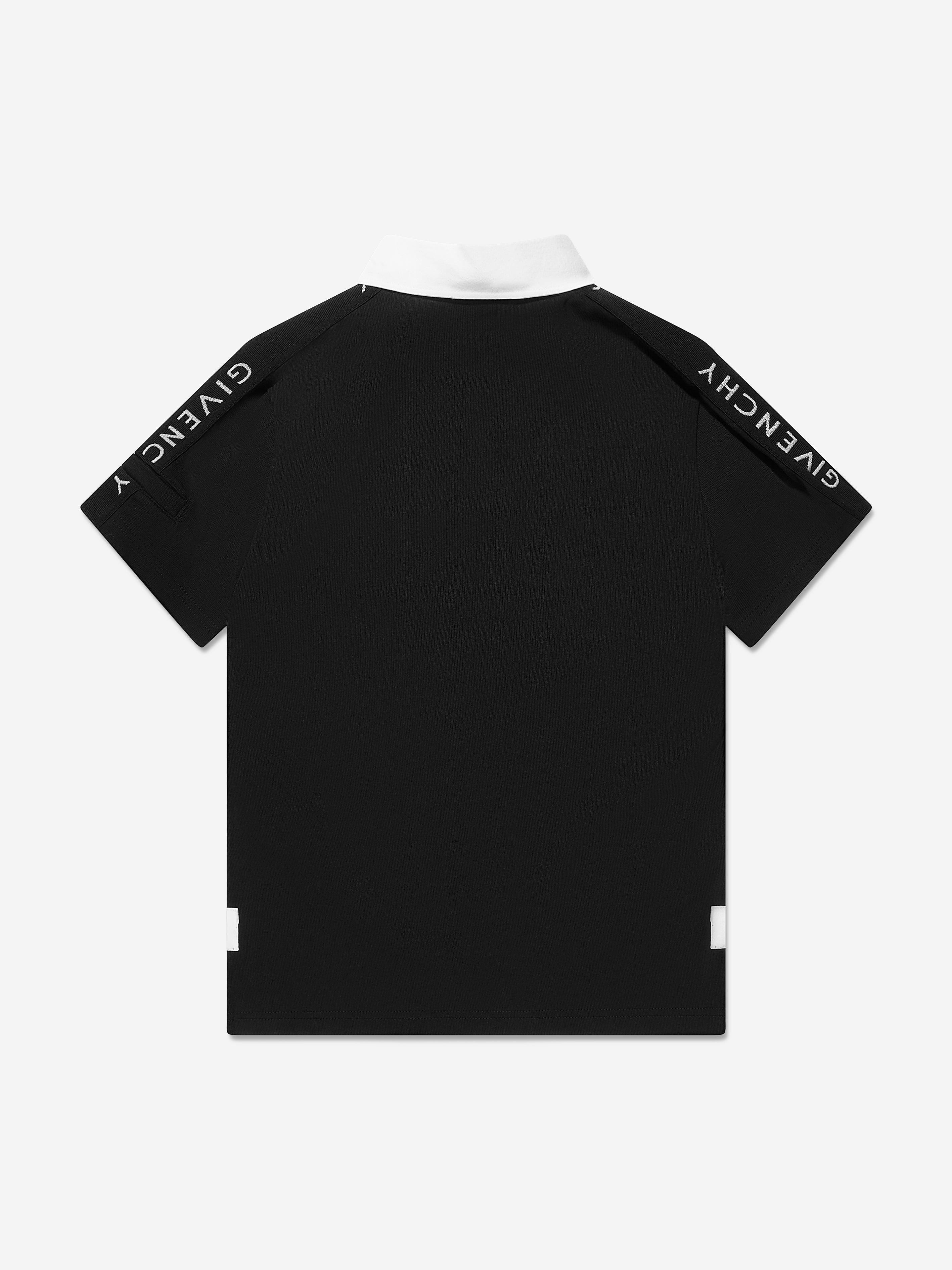 Givenchy Boys Branded Polo Shirt in Black