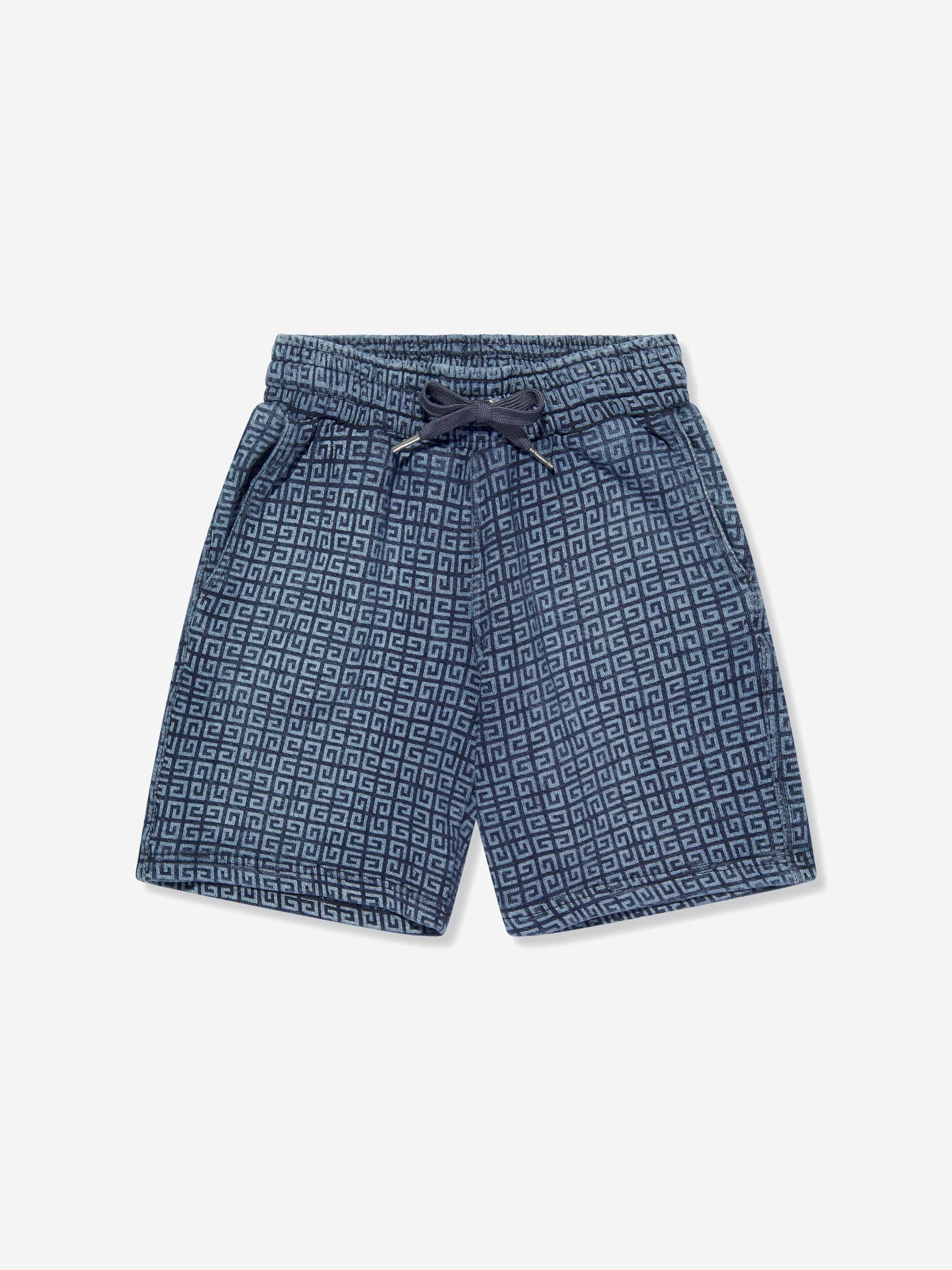 Givenchy Boys 4G Logo Shorts in Blue