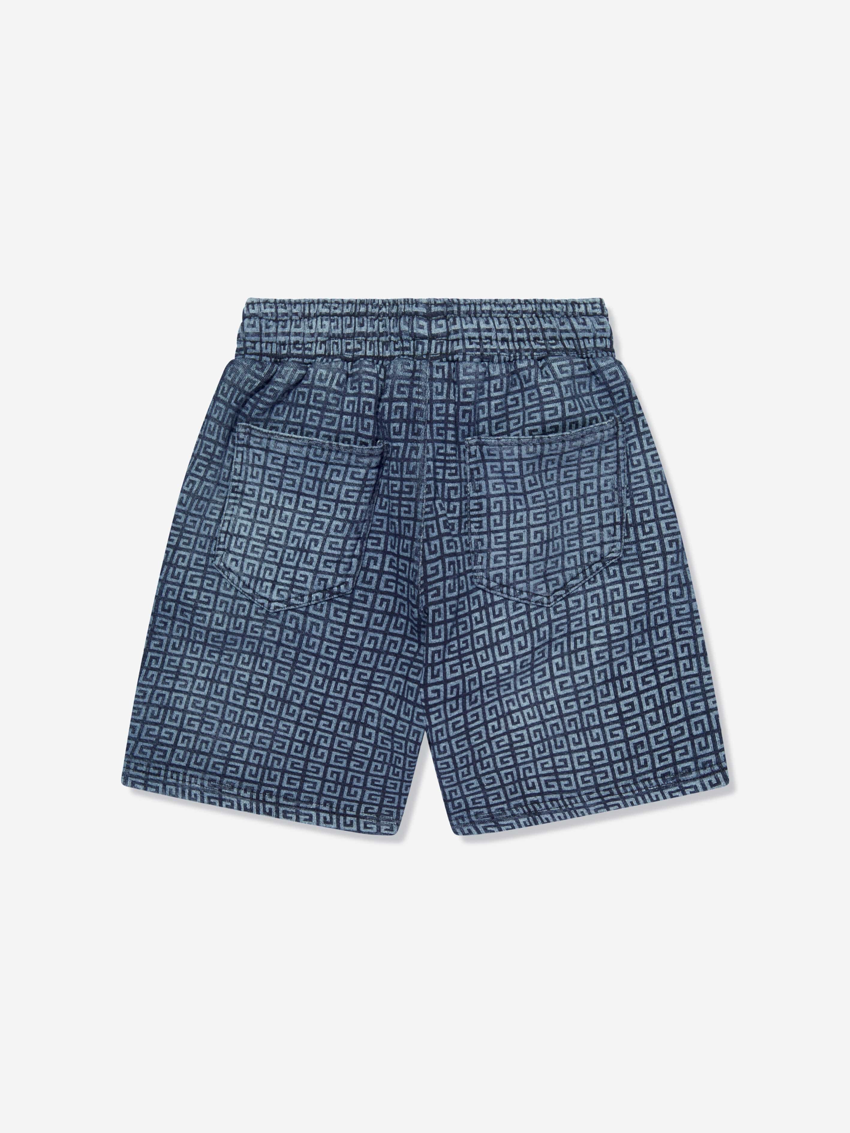 Givenchy Boys 4G Logo Shorts in Blue