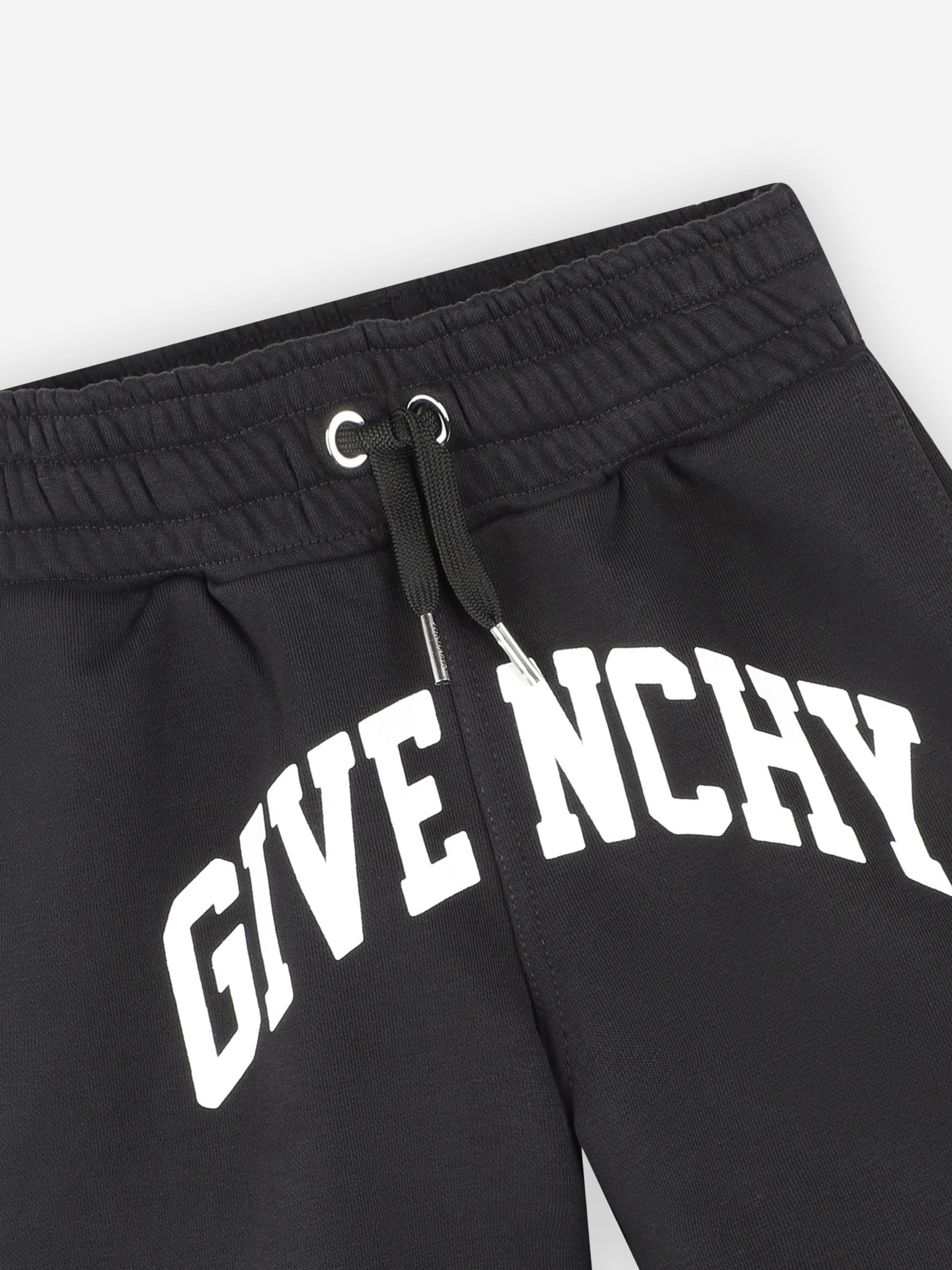 Givenchy Boys Logo Print Shorts in Black