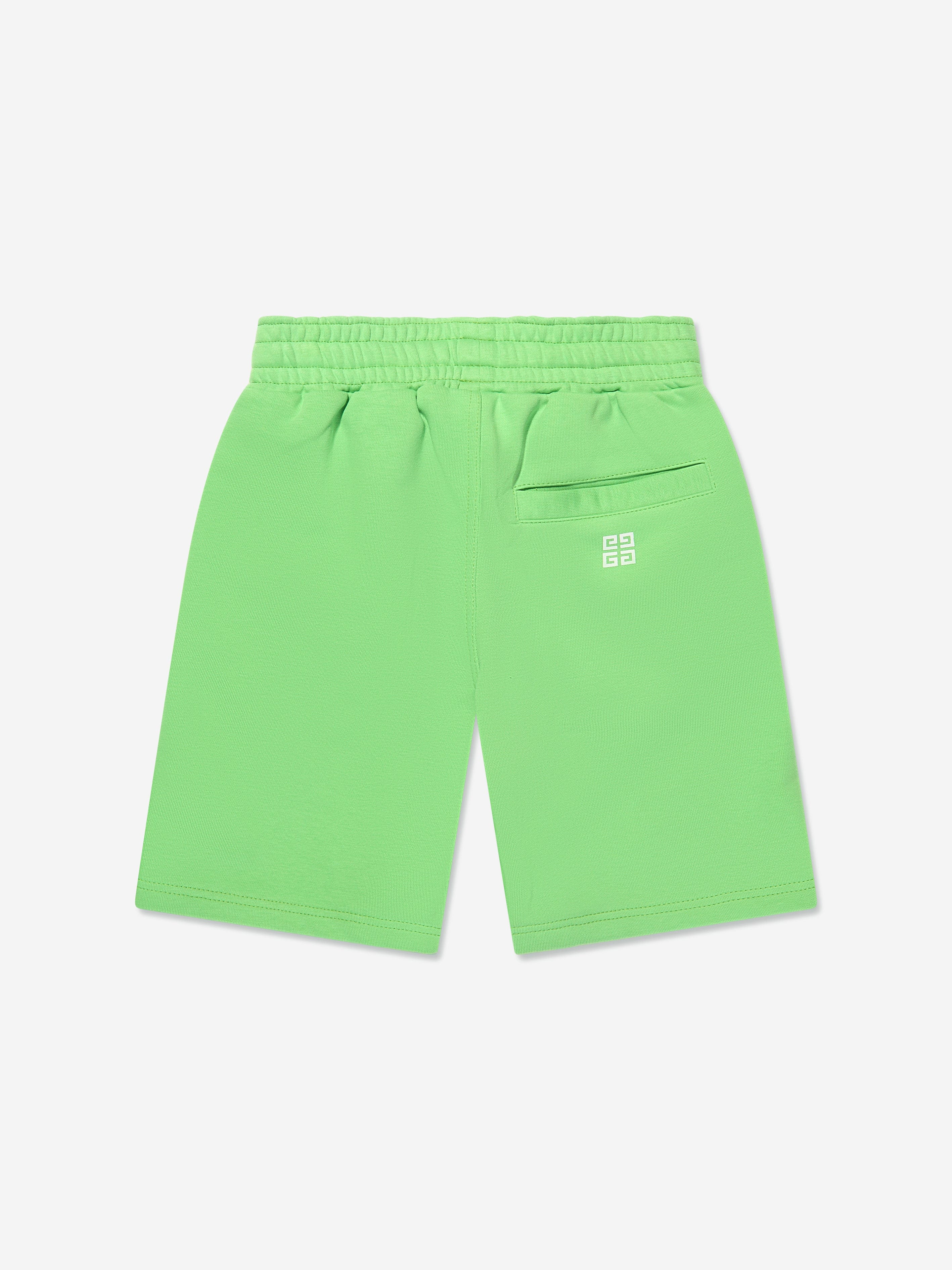 Givenchy Boys Logo Print Shorts in Green