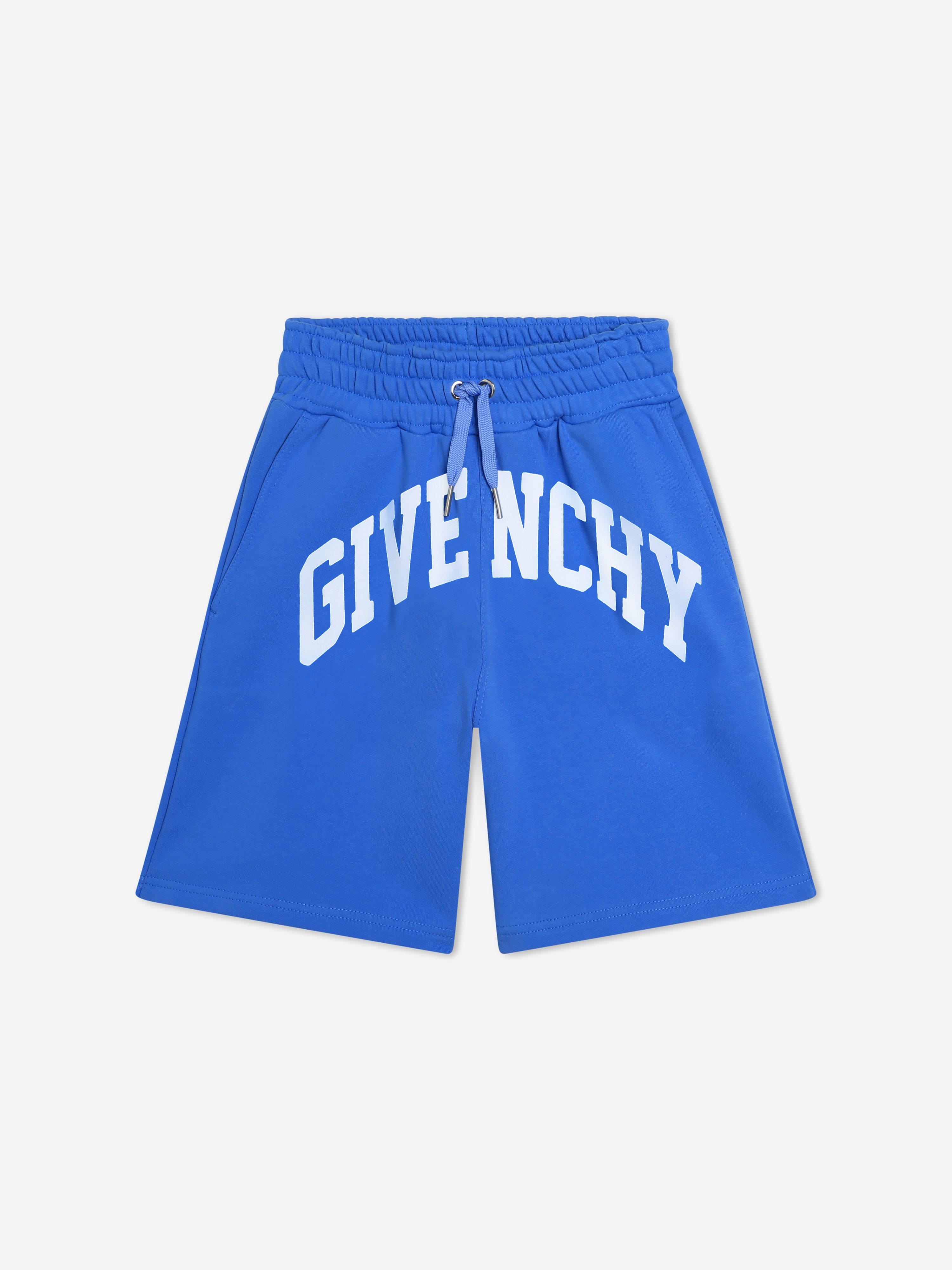 Givenchy Boys Logo Print Shorts in Blue