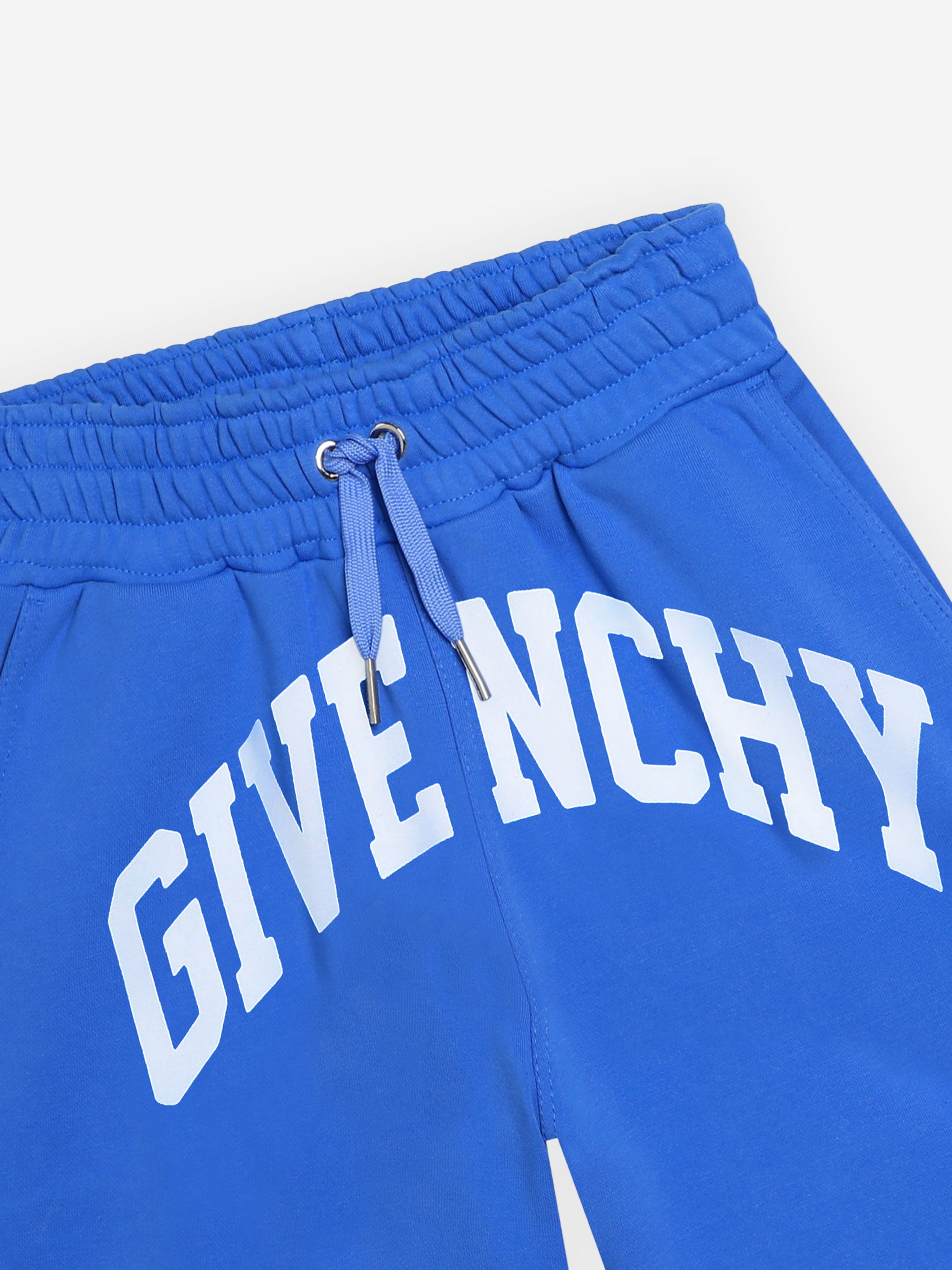 Givenchy Boys Logo Print Shorts in Blue