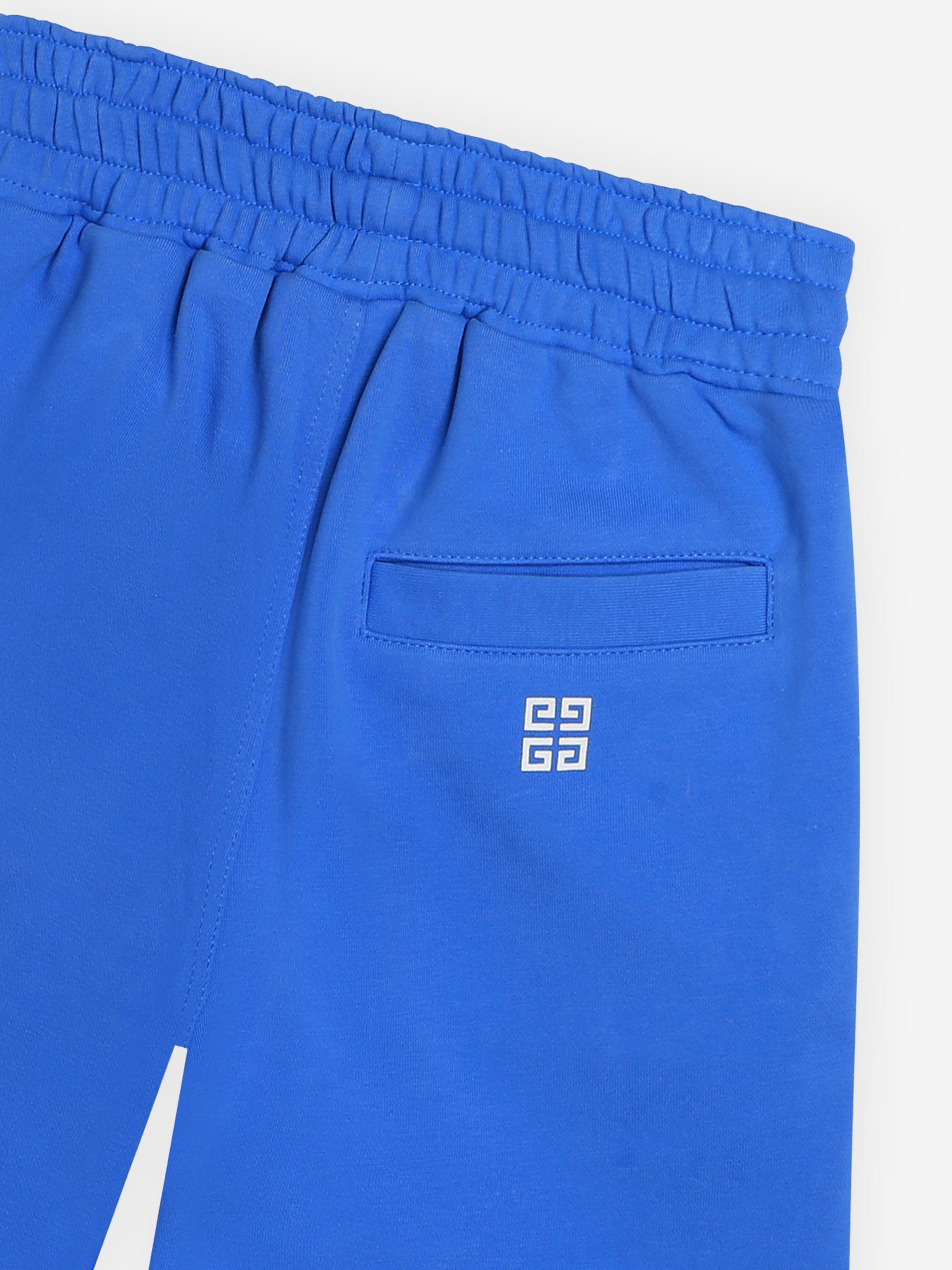 Givenchy Boys Logo Print Shorts in Blue