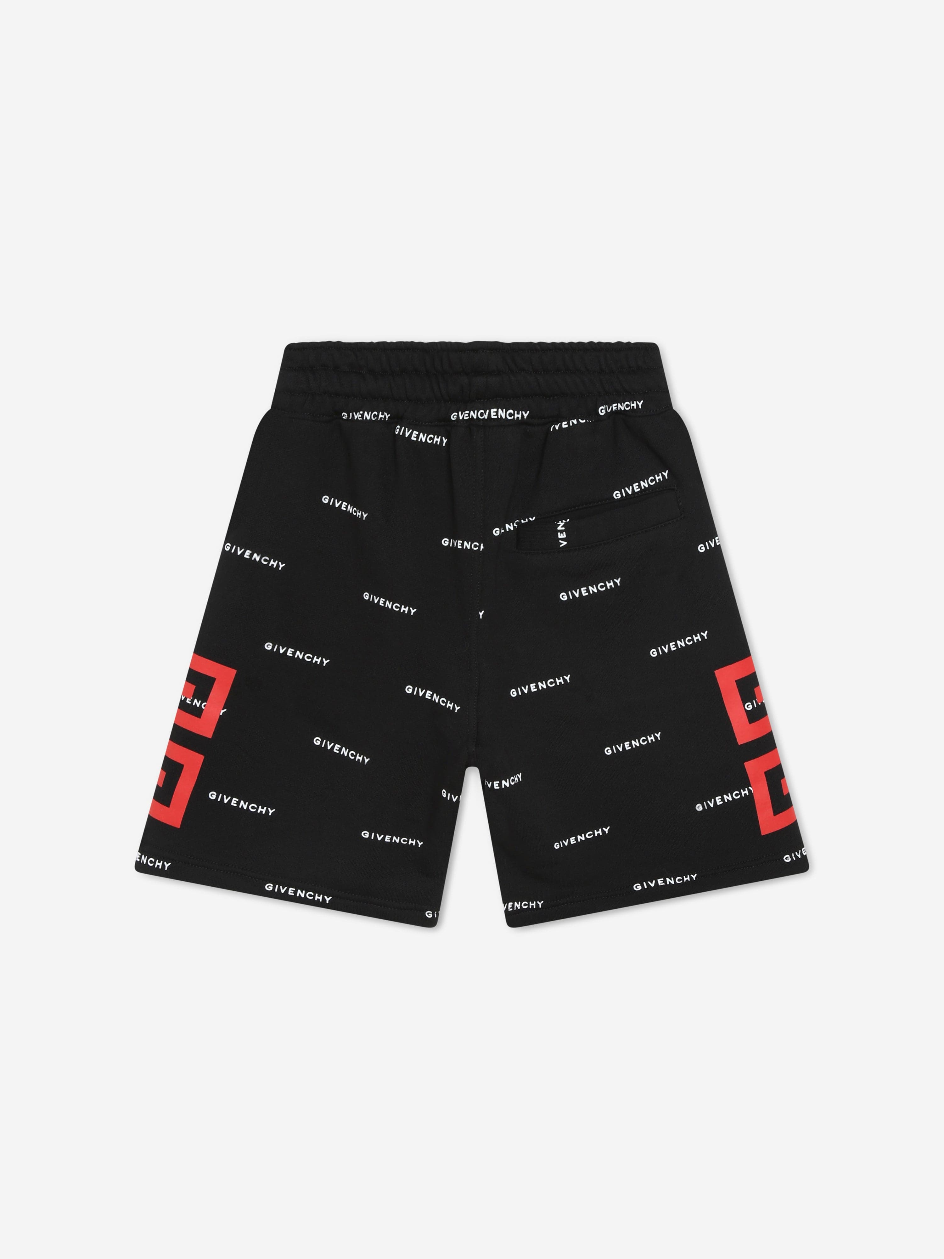 Givenchy Boys Logo Print Bermuda Shorts in Black