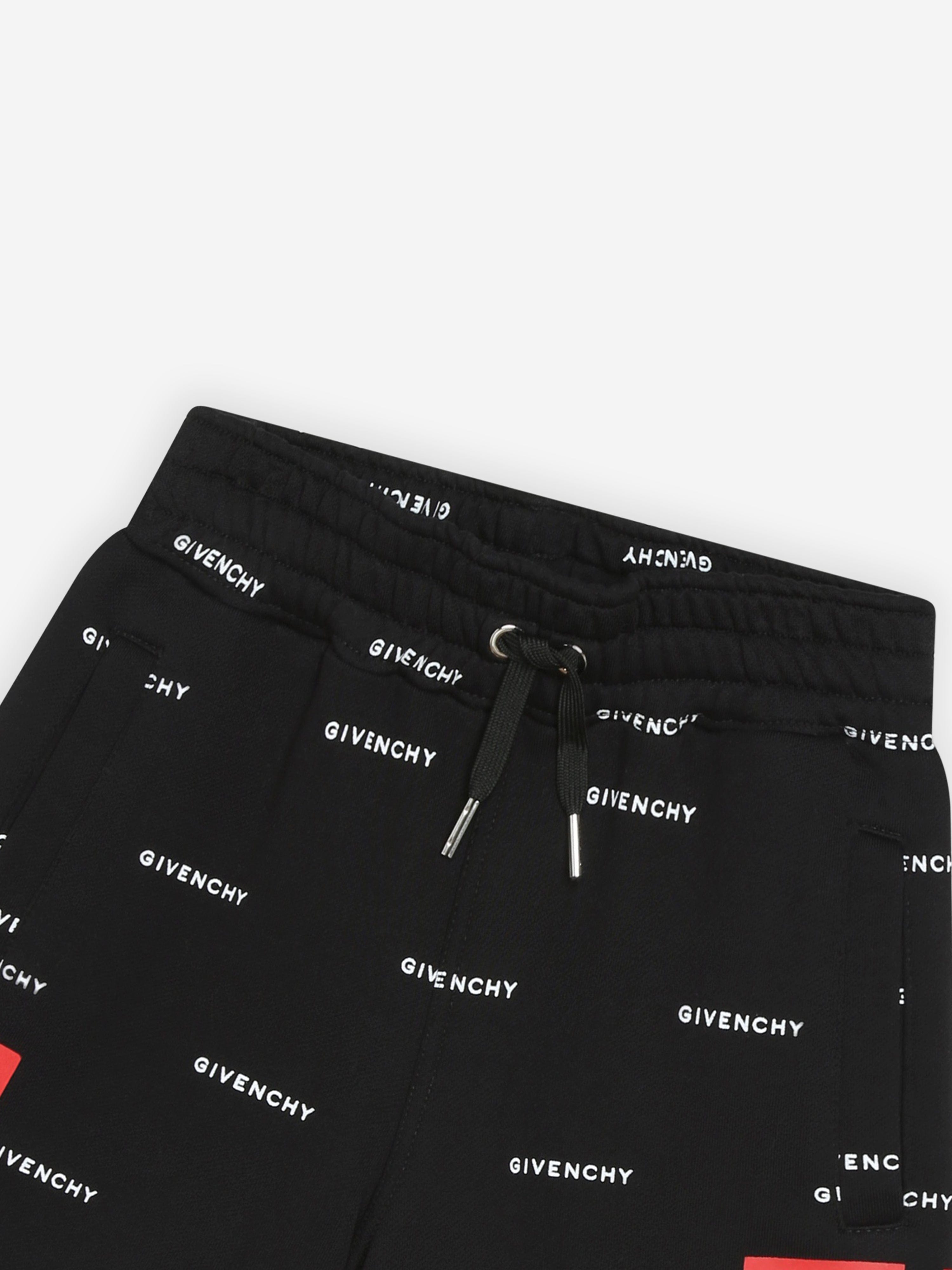 Givenchy Boys Logo Print Bermuda Shorts in Black