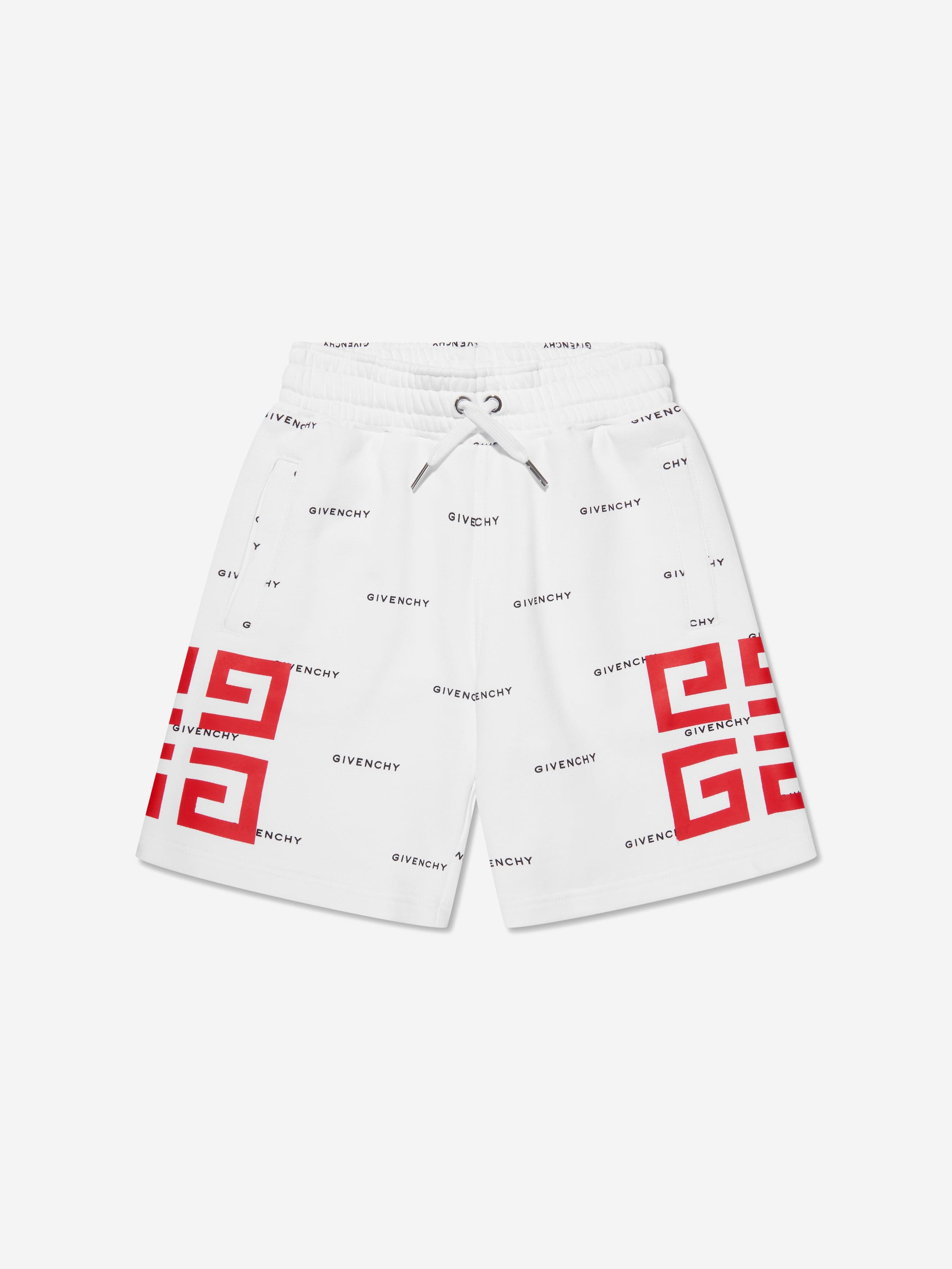 Givenchy Boys Logo Print Bermuda Shorts in White