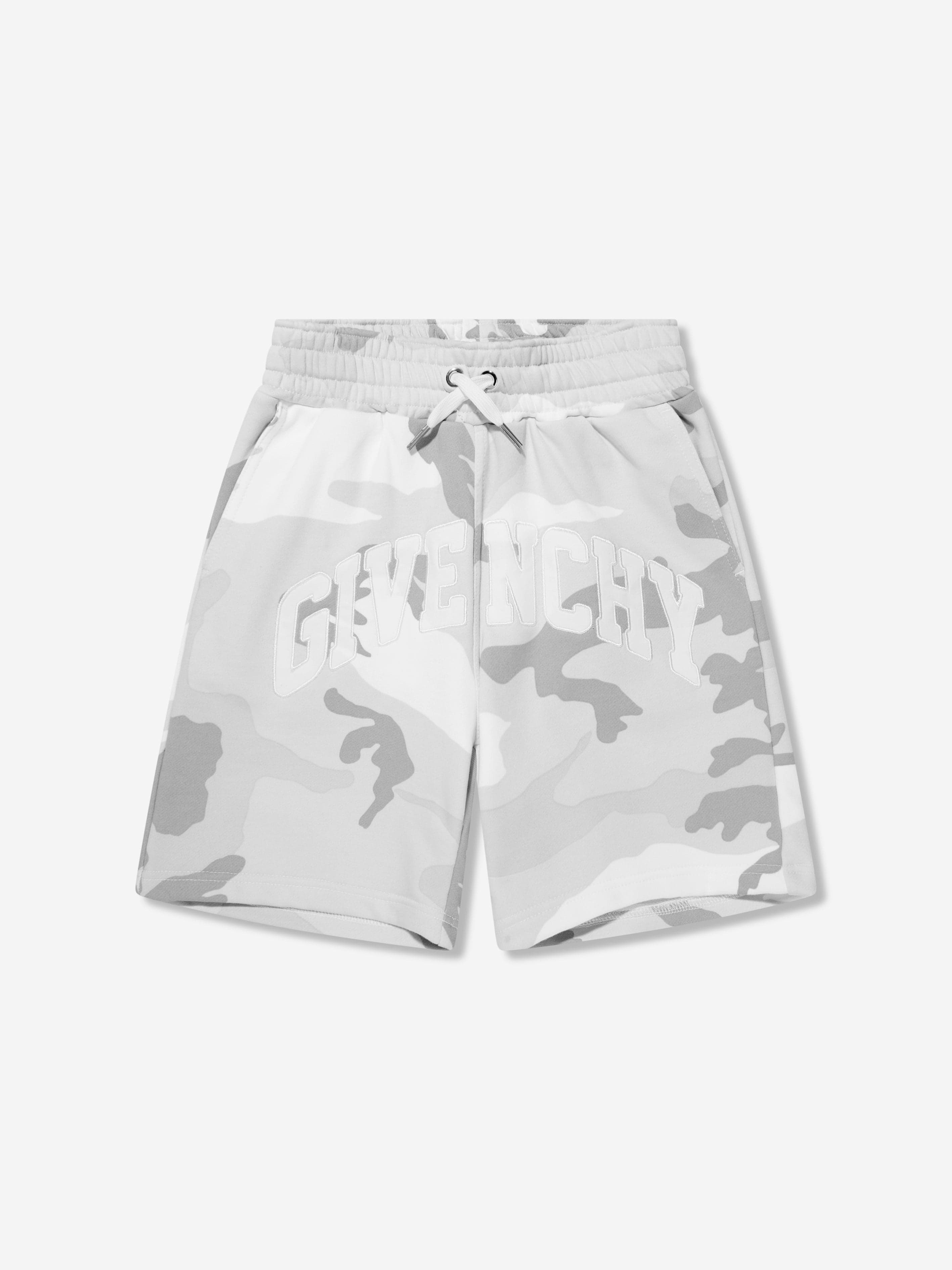 Givenchy Boys Camouflage Print Shorts in Grey