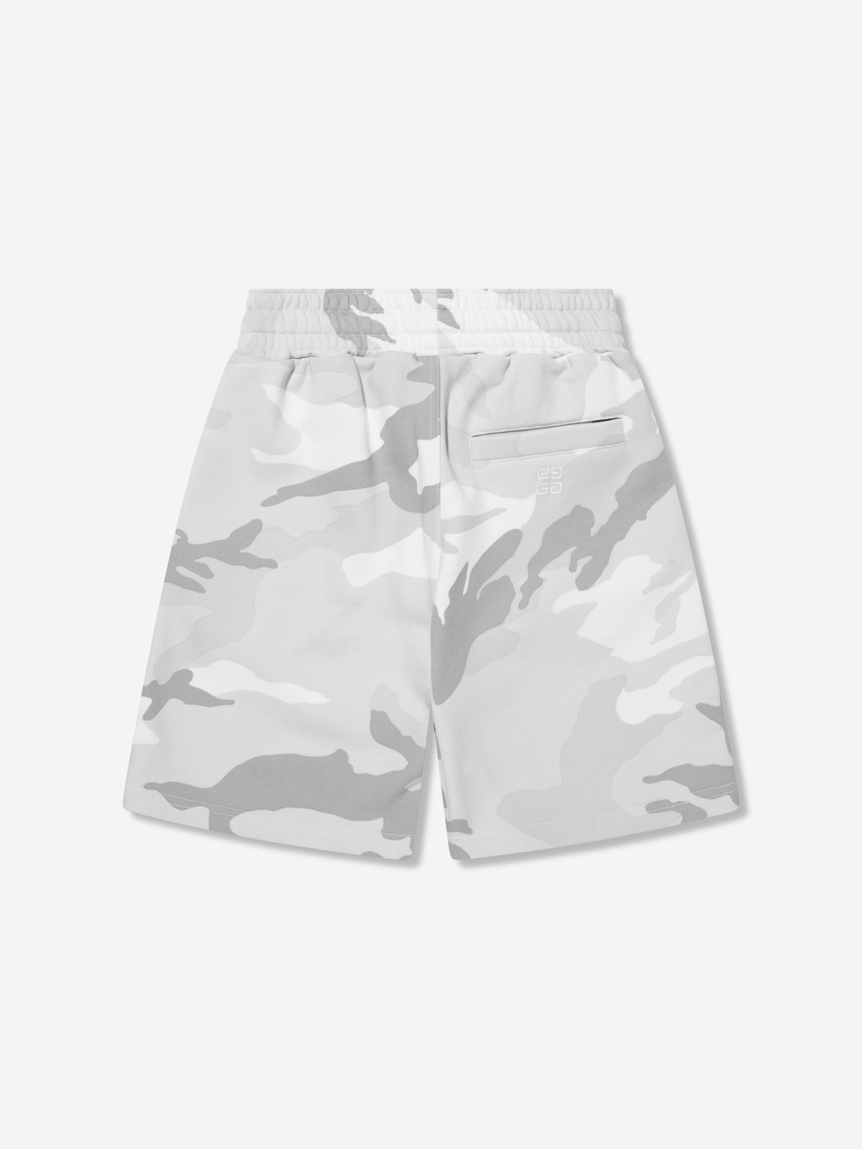 Givenchy Boys Camouflage Print Shorts in Grey