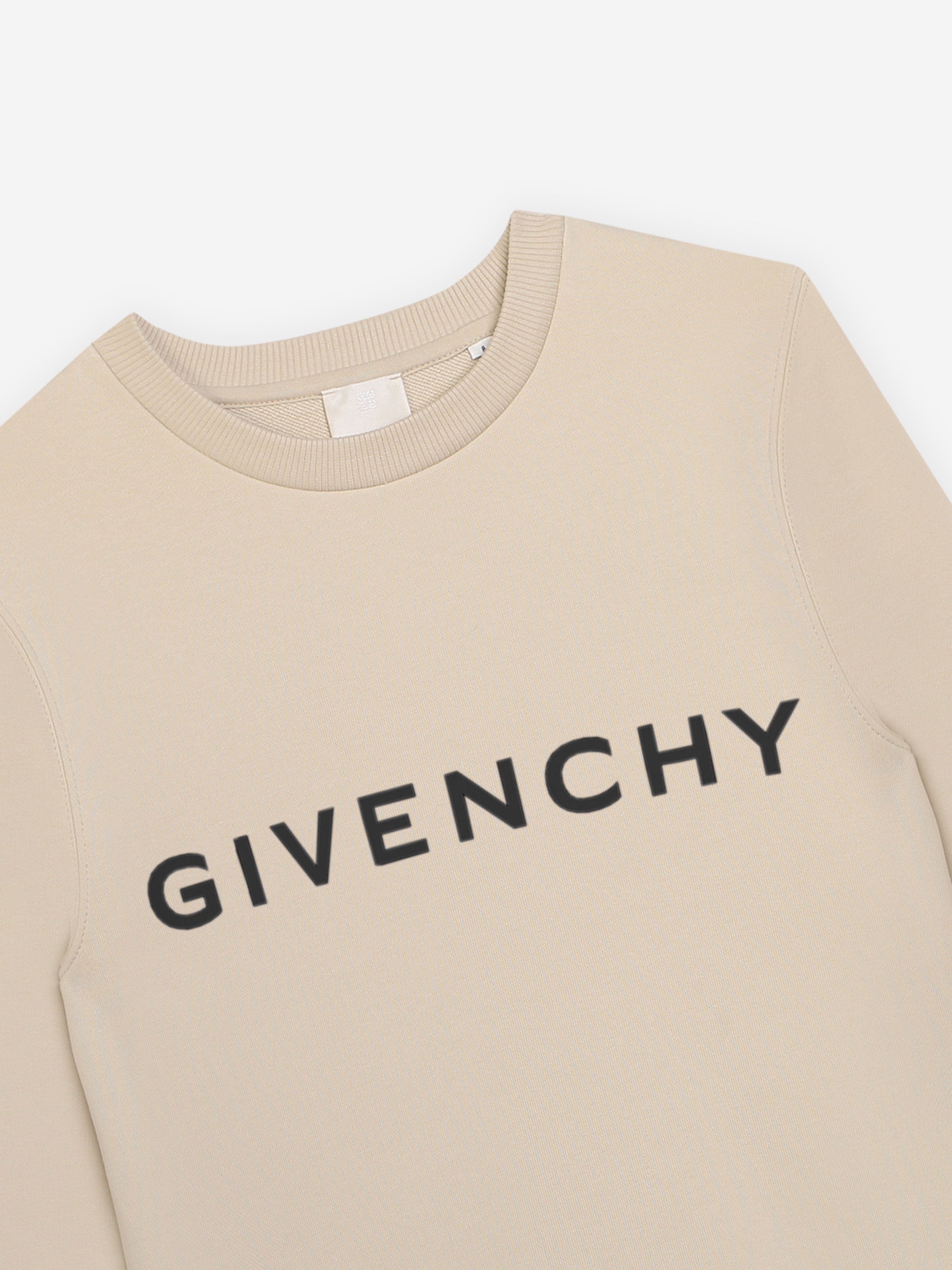 Givenchy Boys Logo Print Sweatshirt in Beige