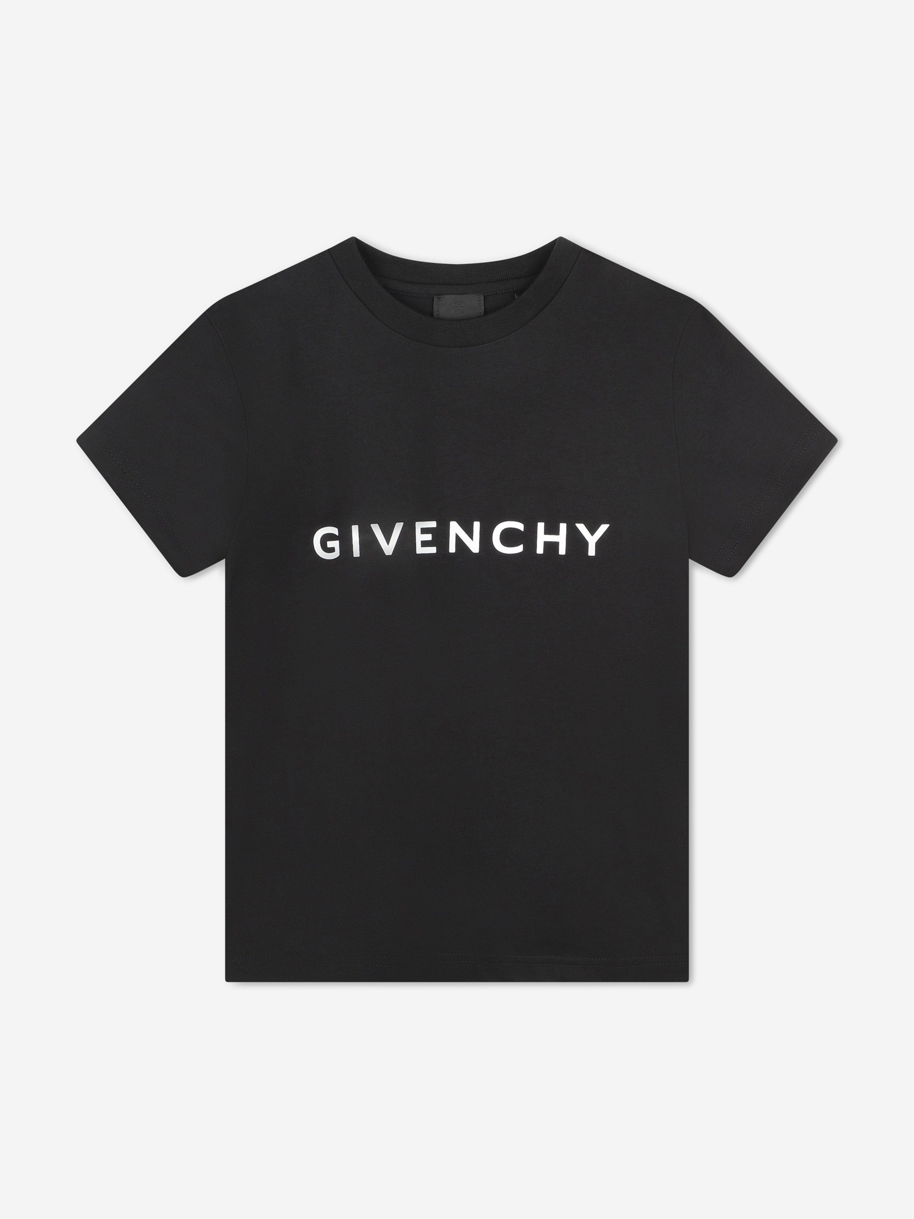 Givenchy Boys Logo Print T-Shirt in Black