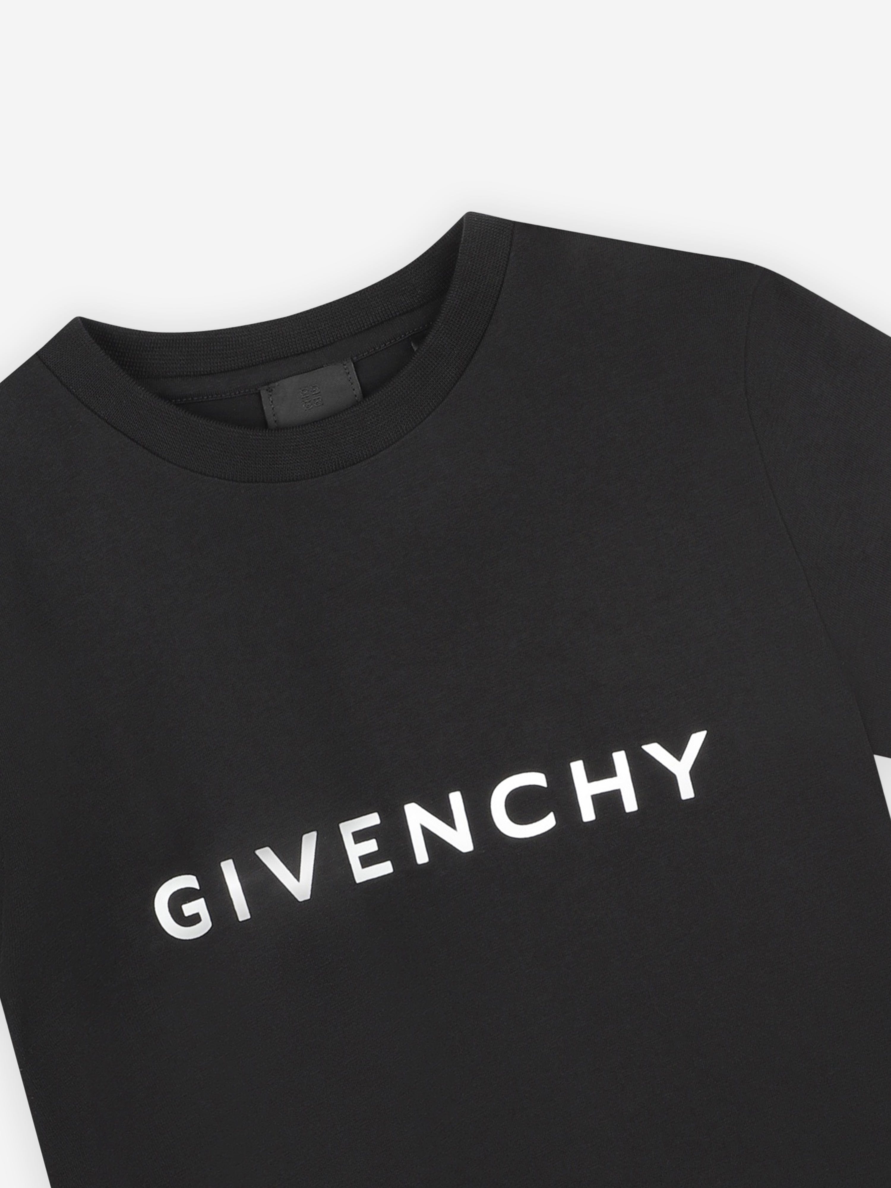 Givenchy Boys Logo Print T-Shirt in Black