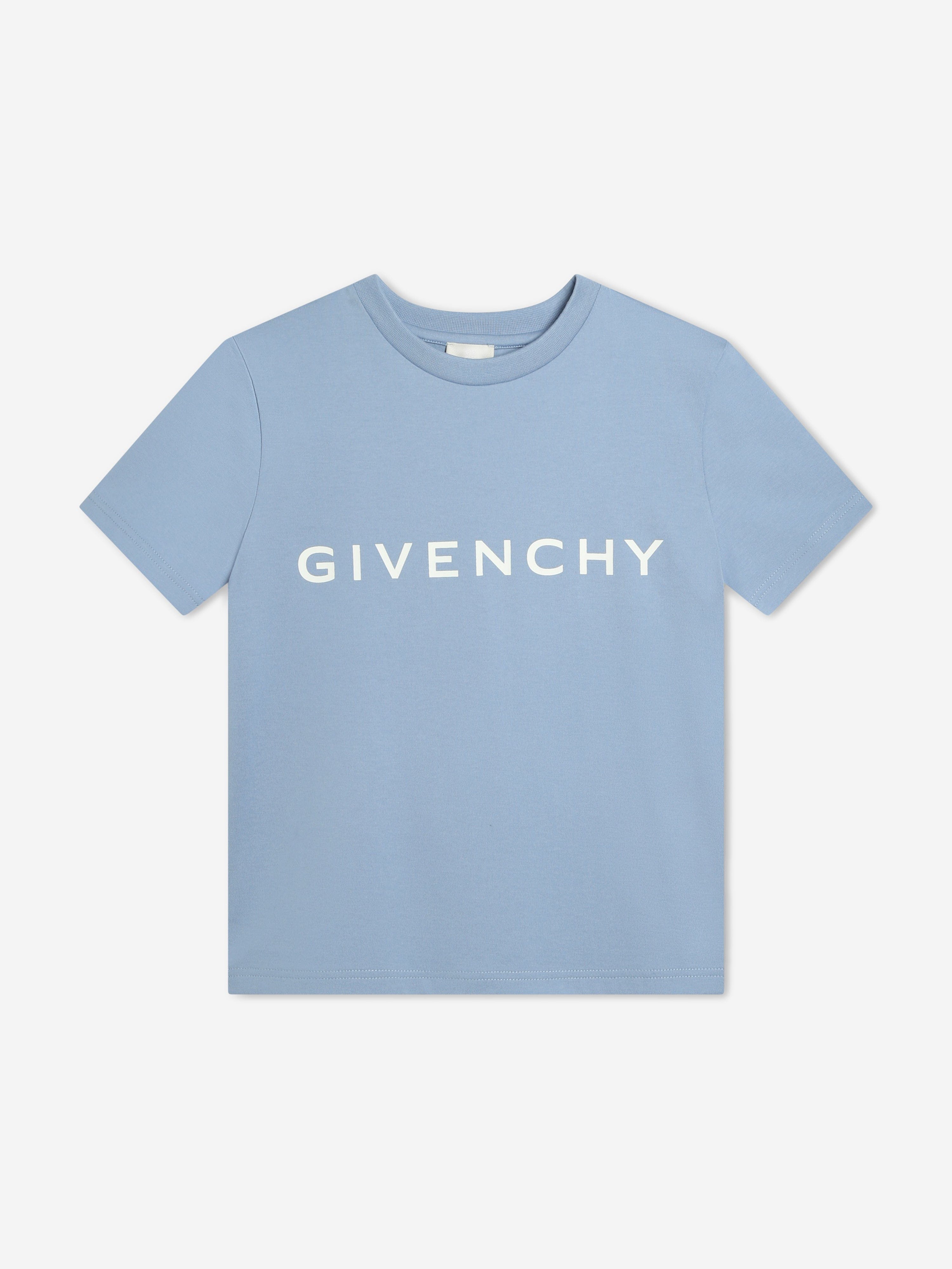 Givenchy Boys Logo Print T-Shirt in Blue