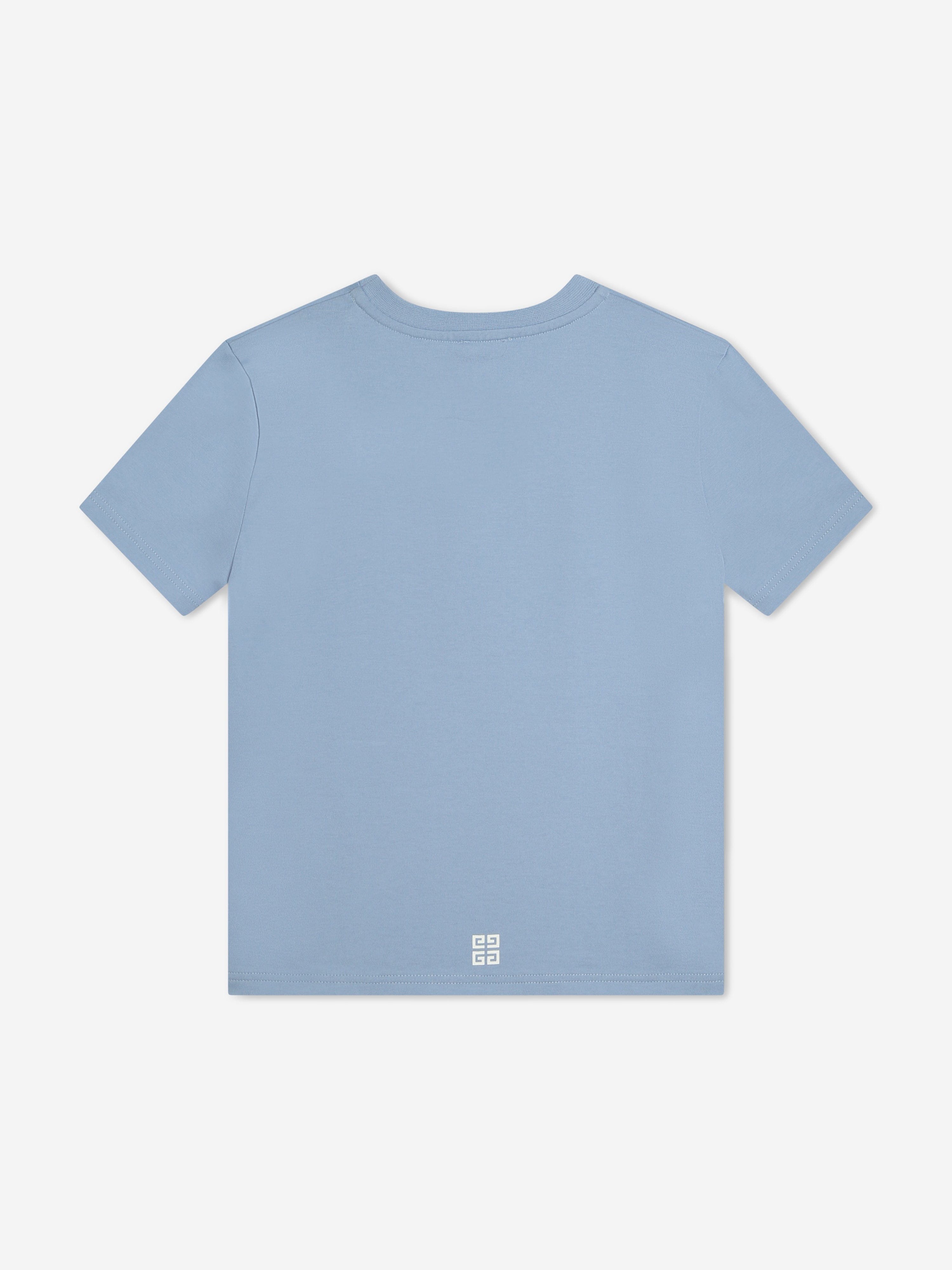 Givenchy Boys Logo Print T-Shirt in Blue