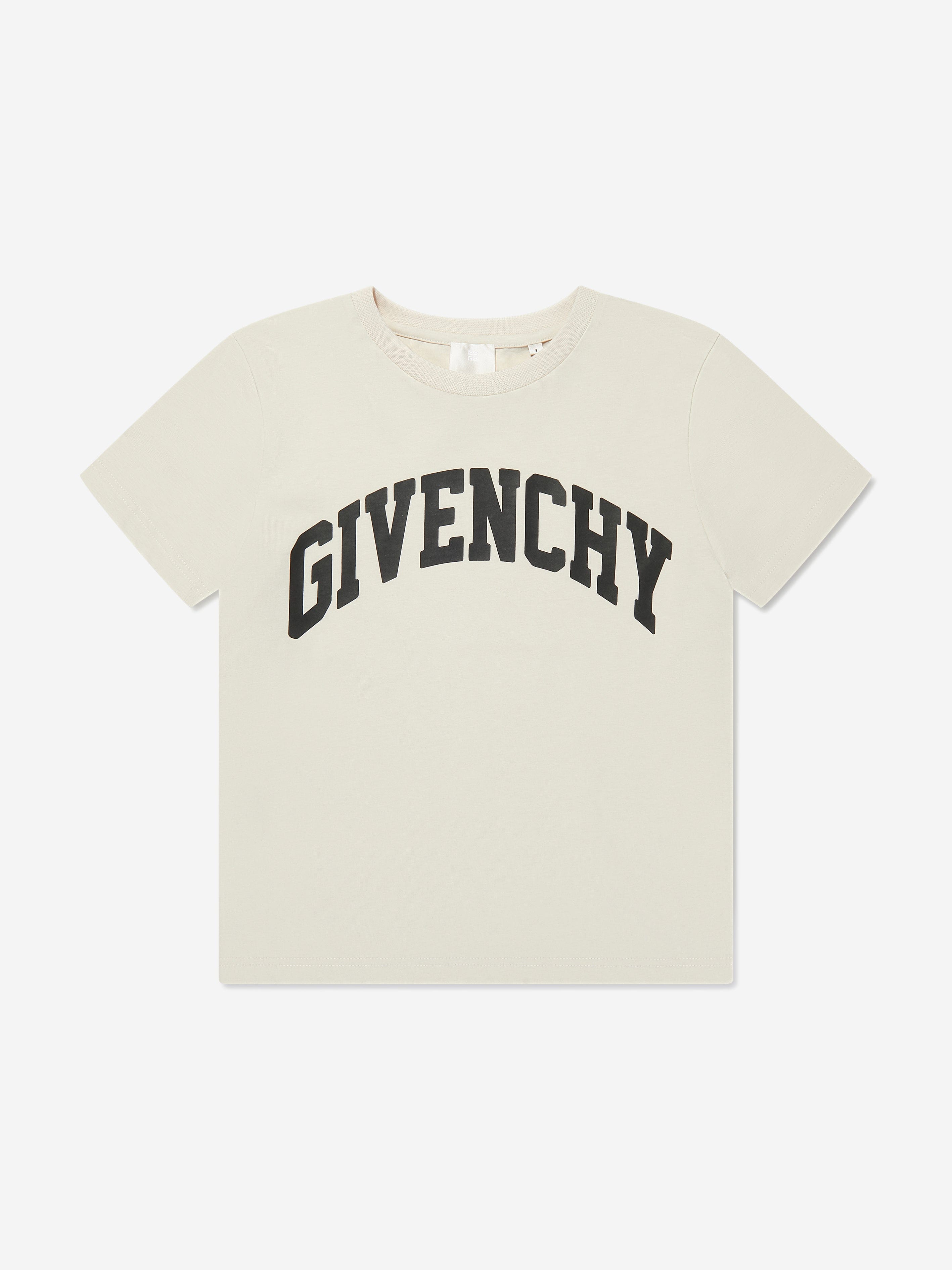 Givenchy Boys Logo Print T-Shirt in Beige