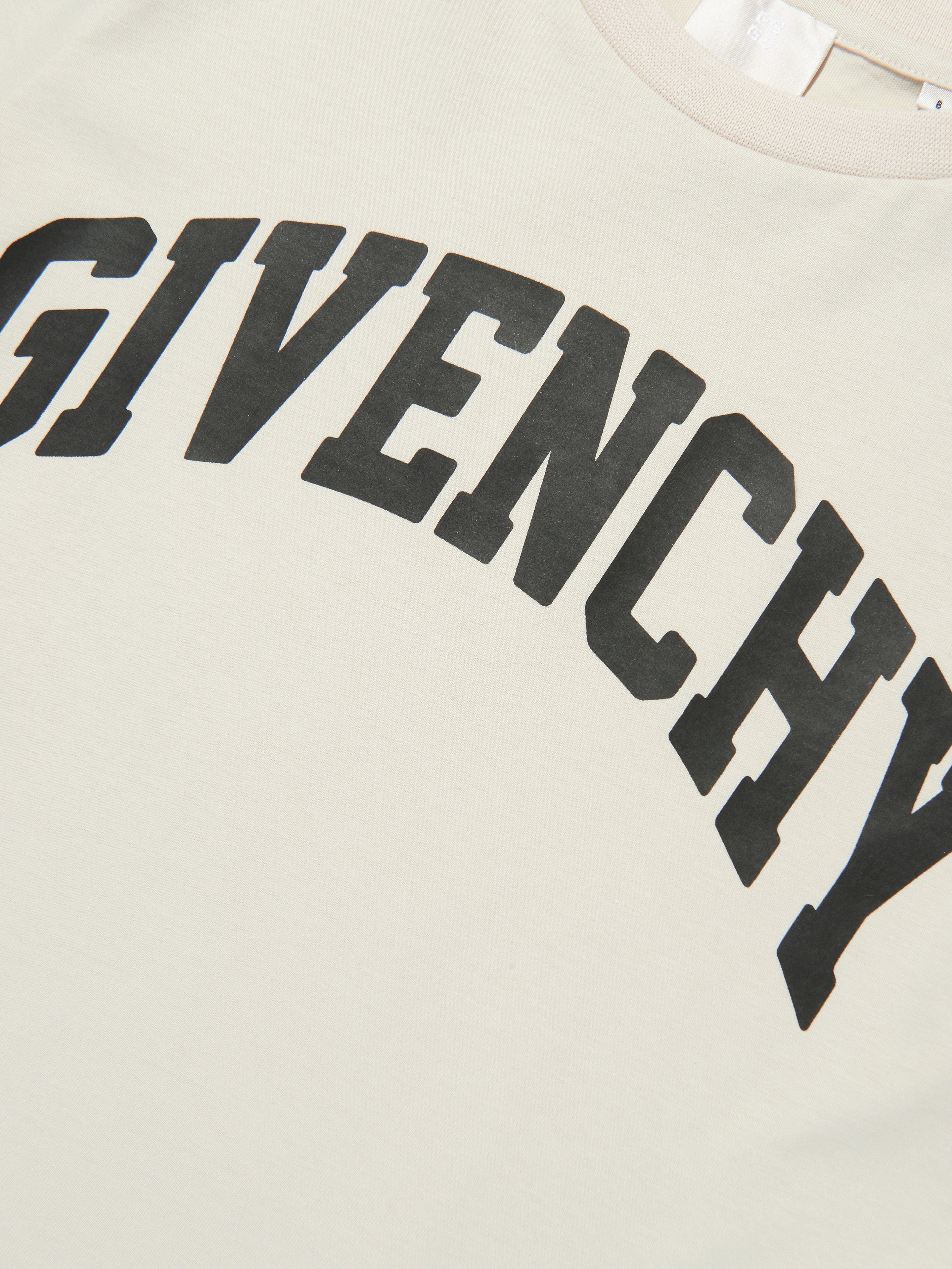 Givenchy Boys Logo Print T-Shirt in Beige