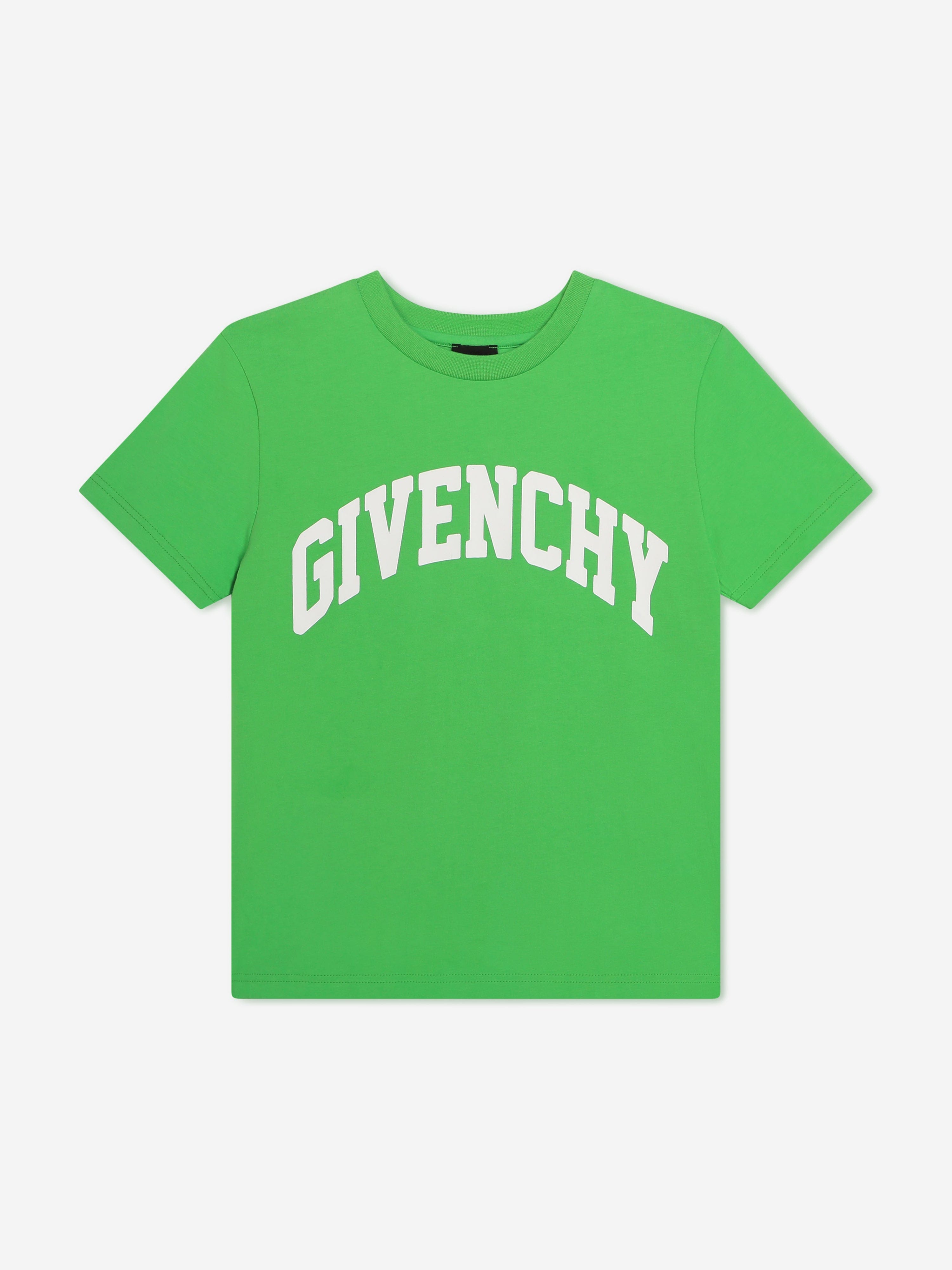 Givenchy Boys Logo Print T-Shirt in Green