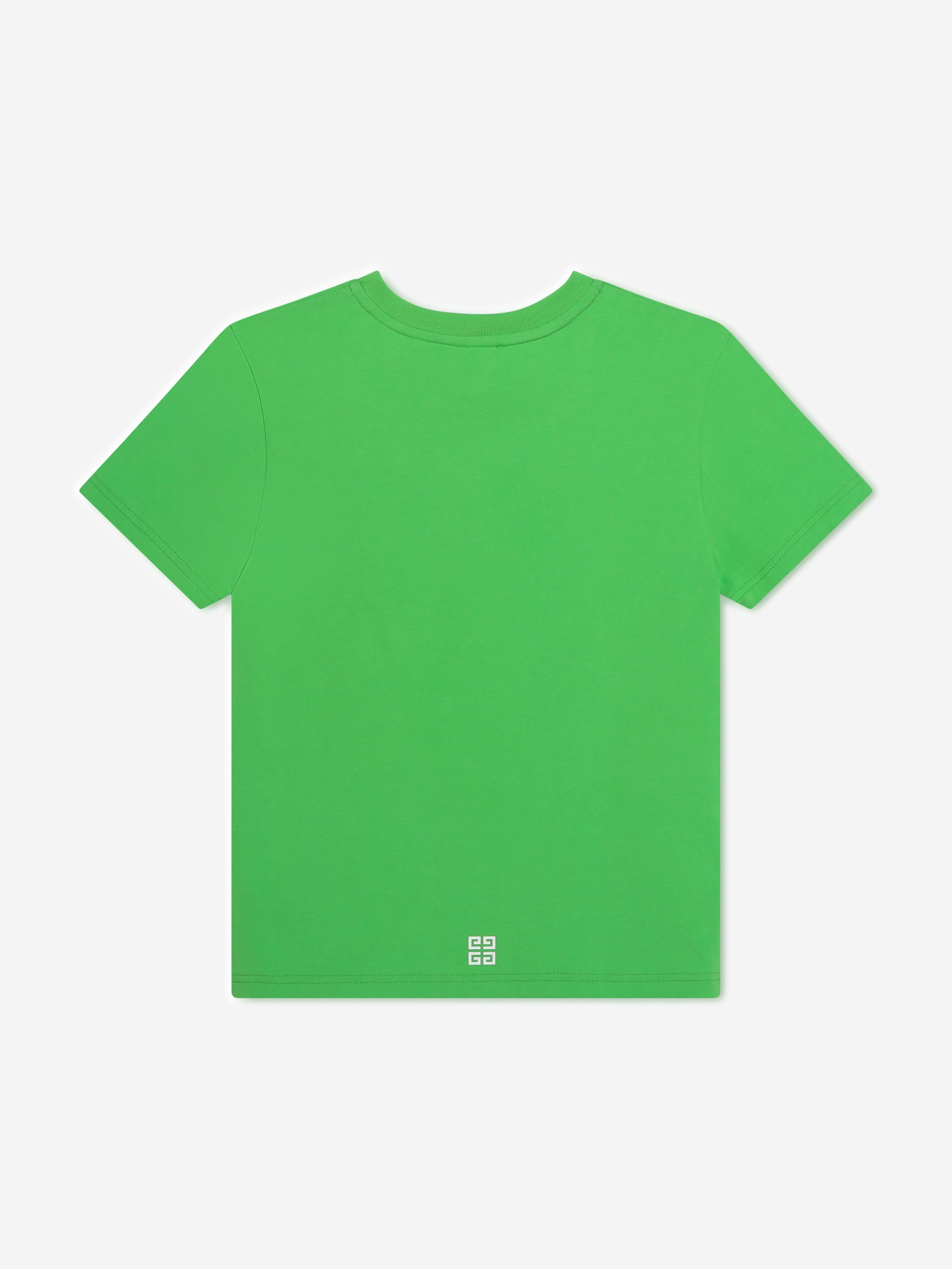 Givenchy Boys Logo Print T-Shirt in Green