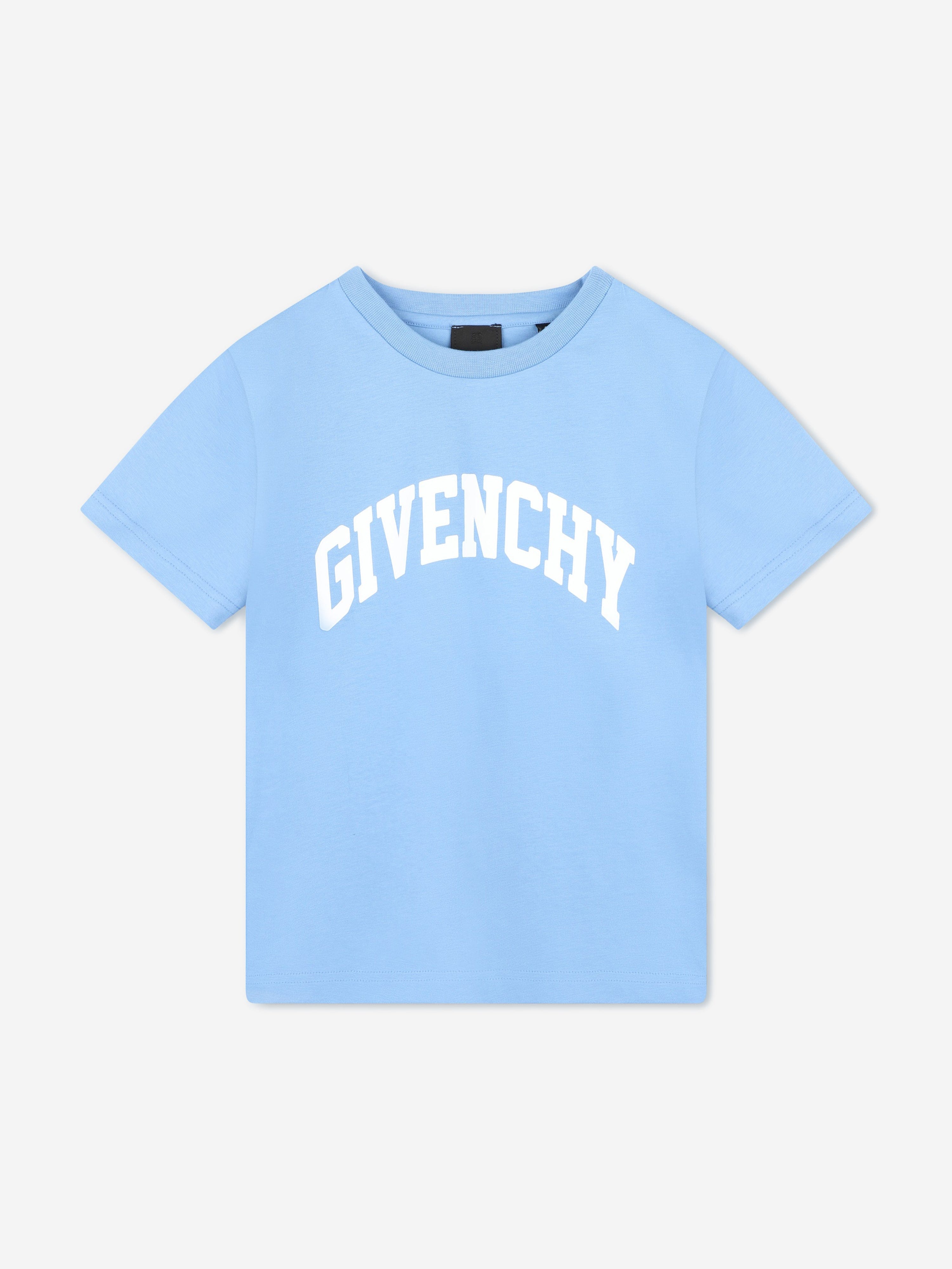 Givenchy Boys Logo Print T-Shirt in Blue