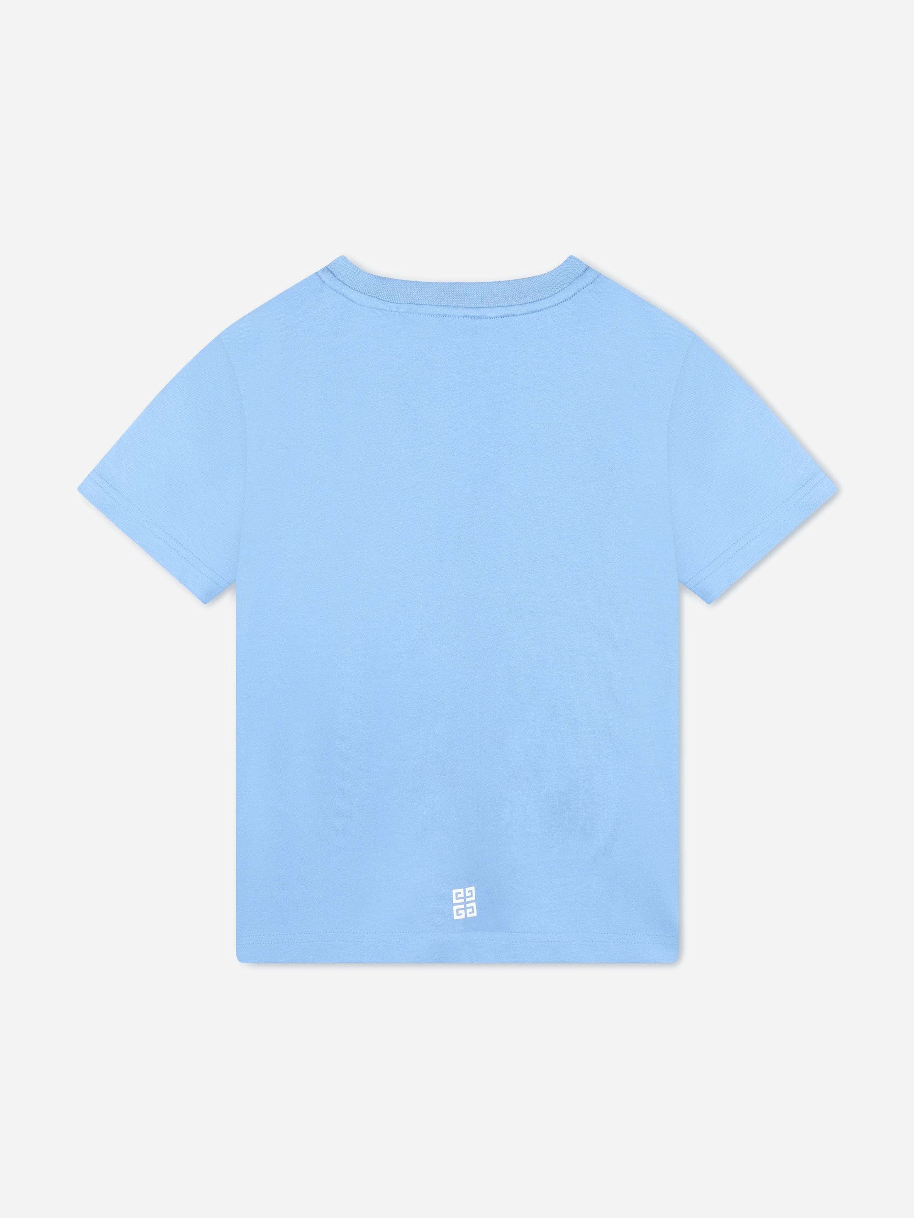 Givenchy Boys Logo Print T-Shirt in Blue