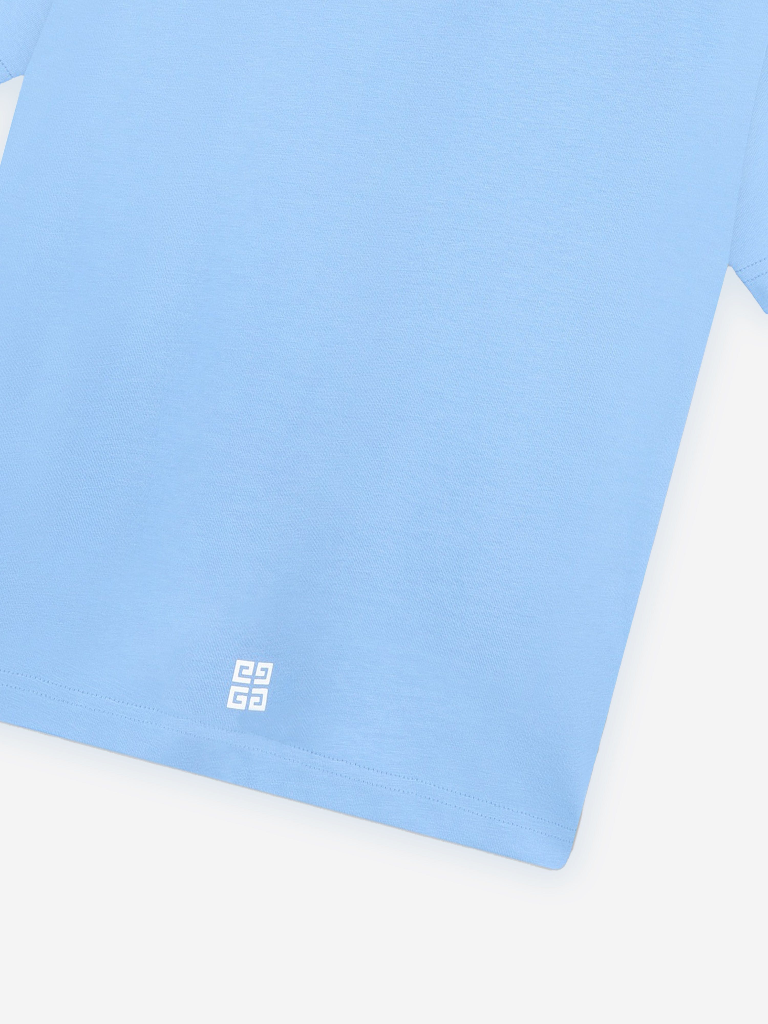 Givenchy Boys Logo Print T-Shirt in Blue