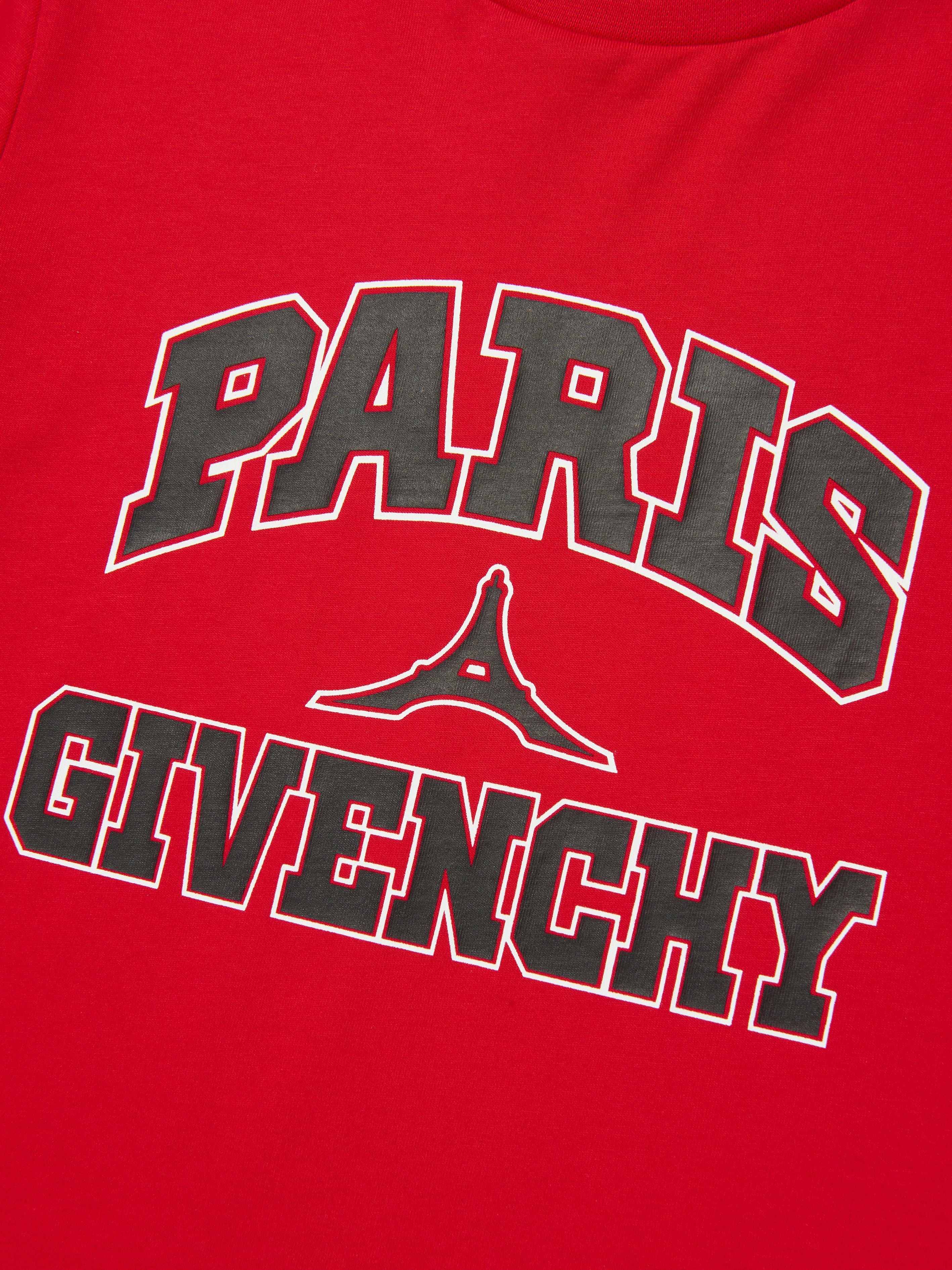 Givenchy Boys Paris Logo Print T-Shirt in Red