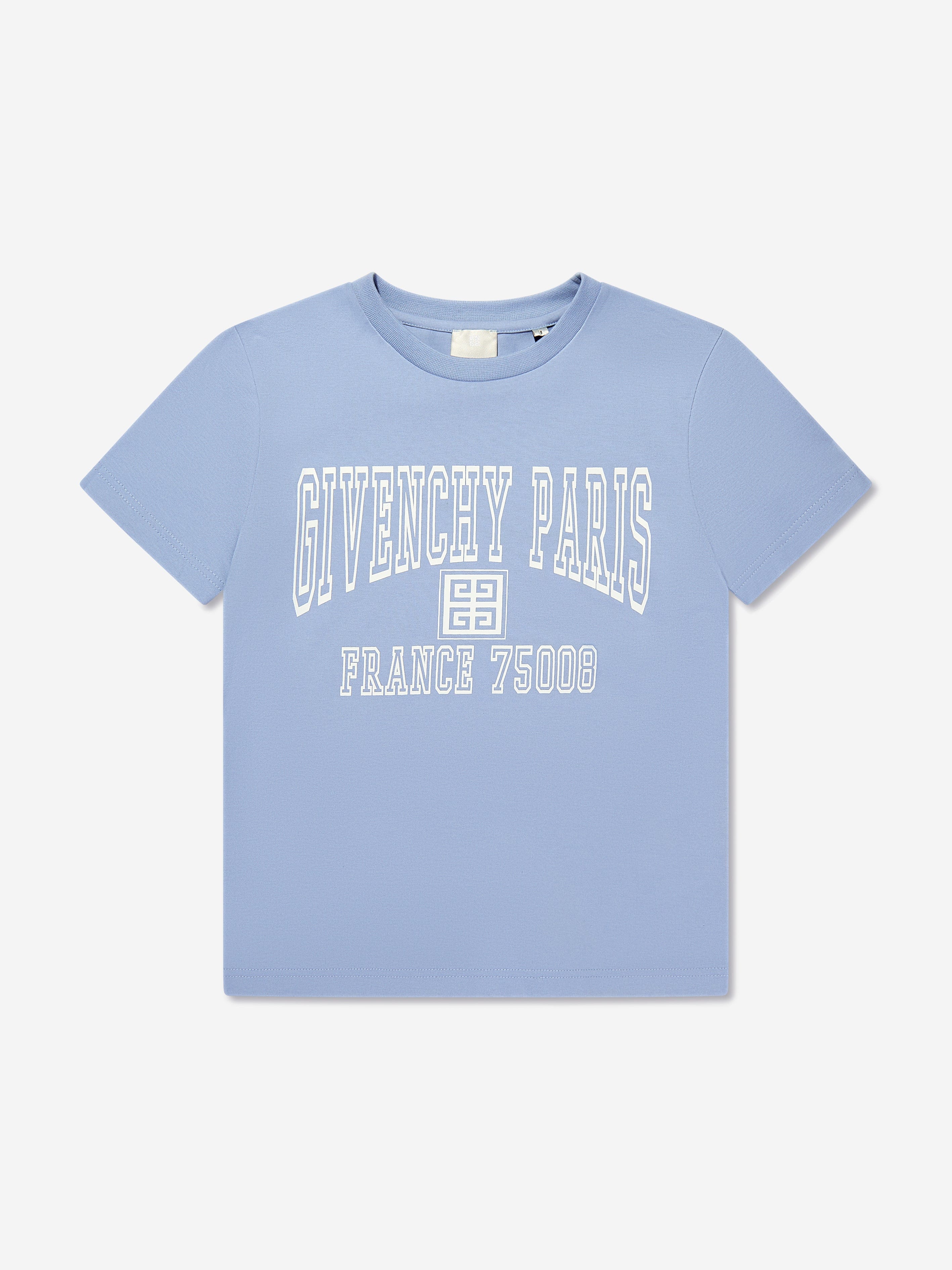 Givenchy Boys Logo Print T-Shirt in Blue