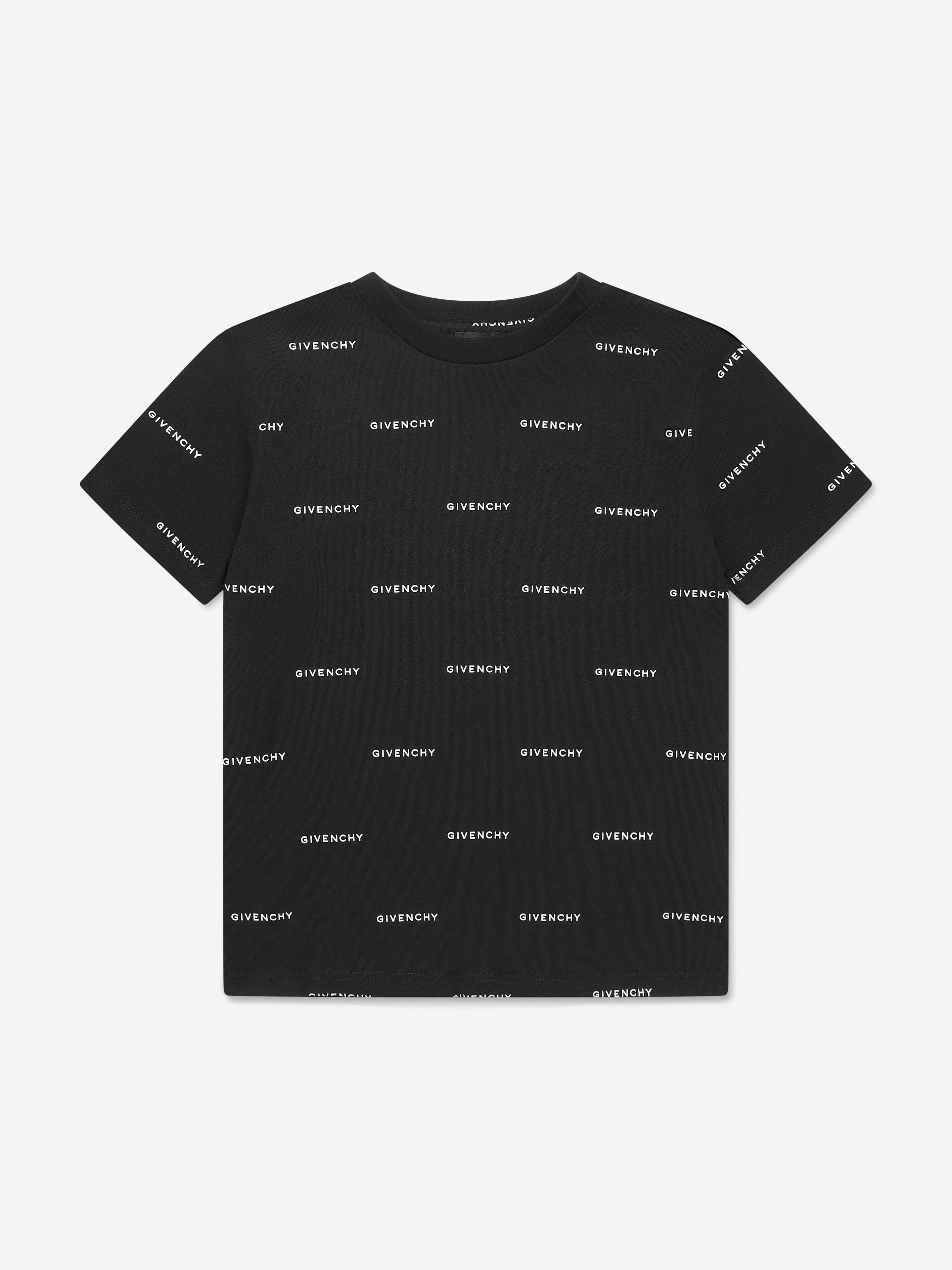 Givenchy Boys Logo Print T-Shirt in Black