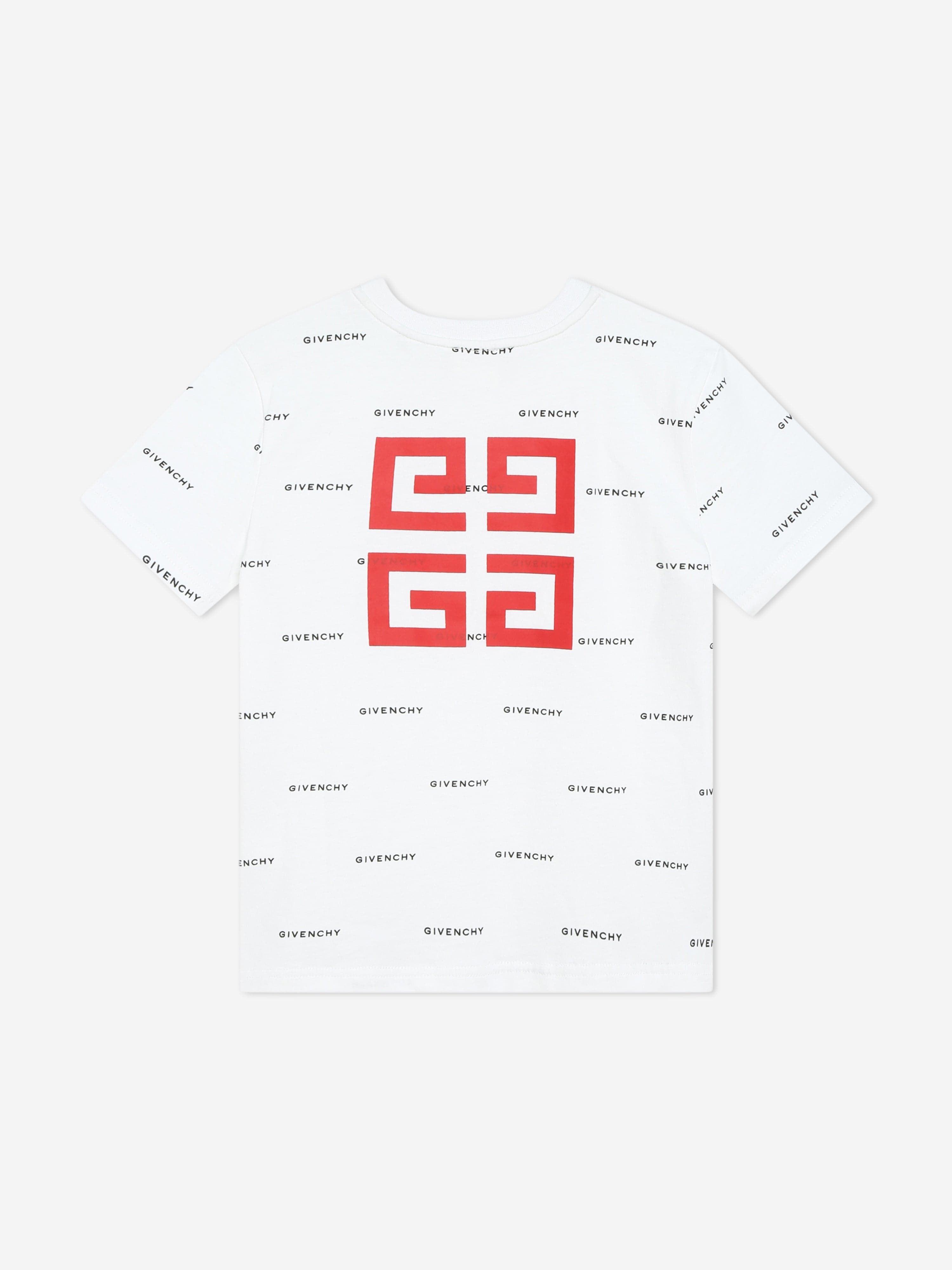 Givenchy Boys Logo Print T-Shirt in White