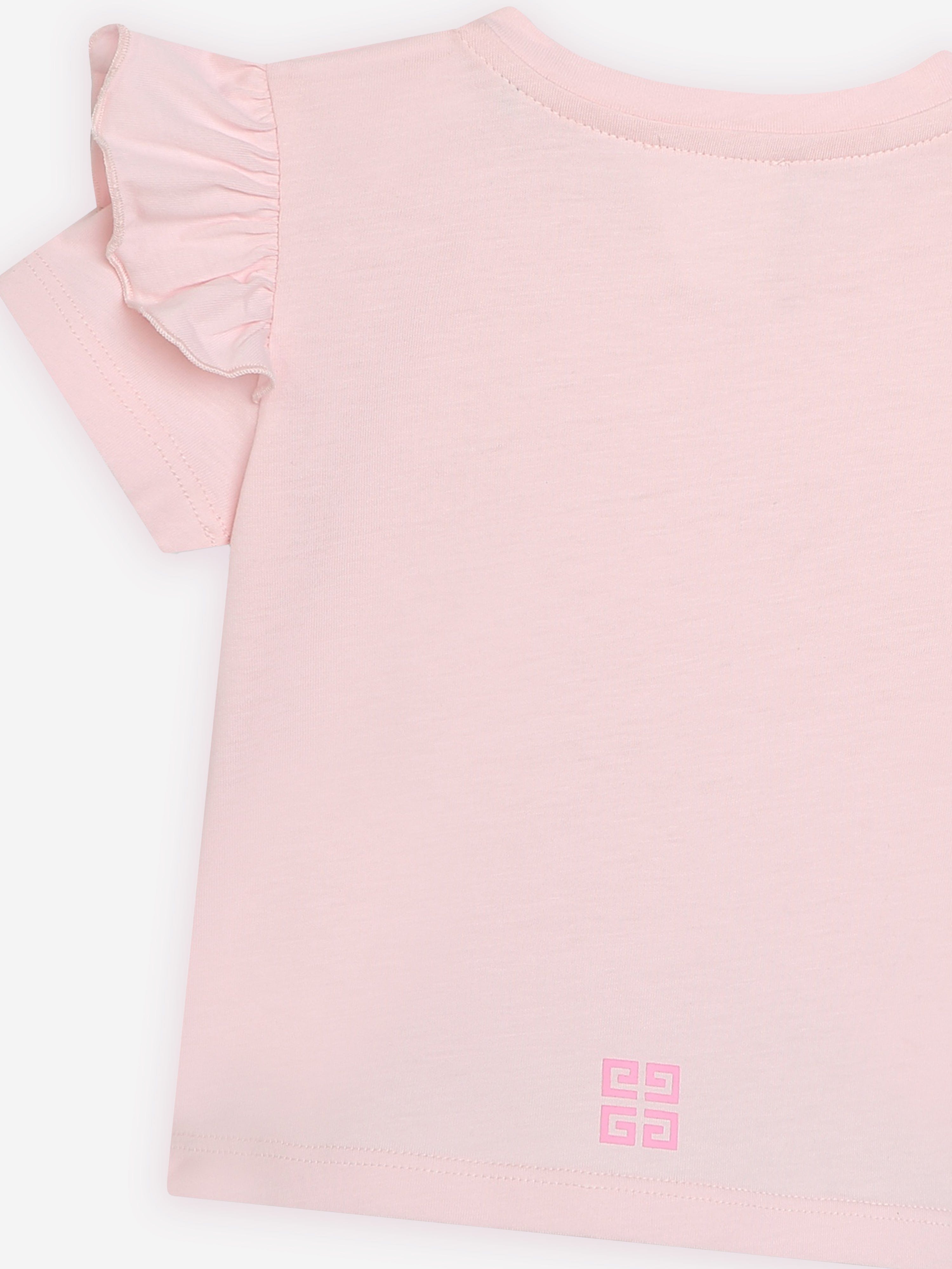 Givenchy Baby Girls Ruffle T-Shirt in Pink