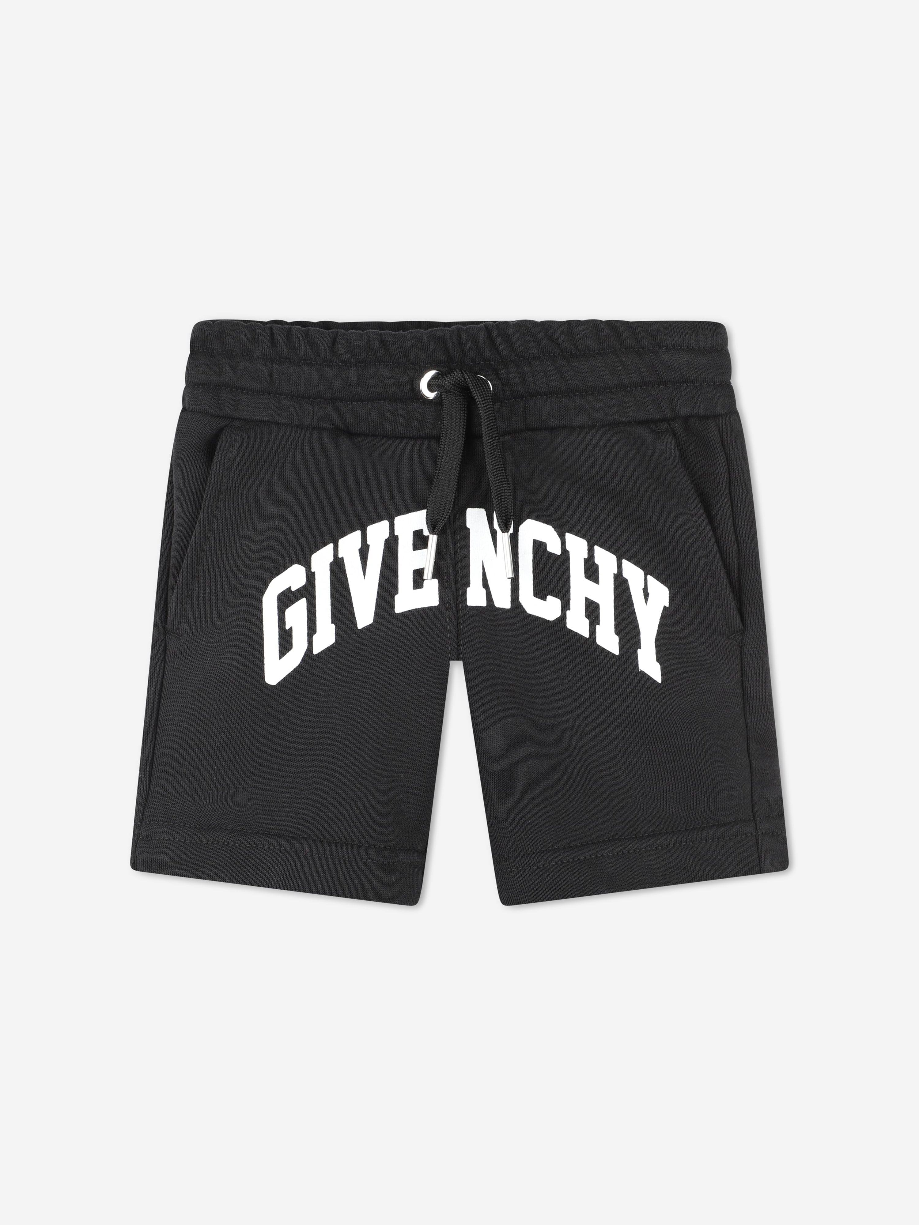 Givenchy Boys Logo Print Shorts in Black