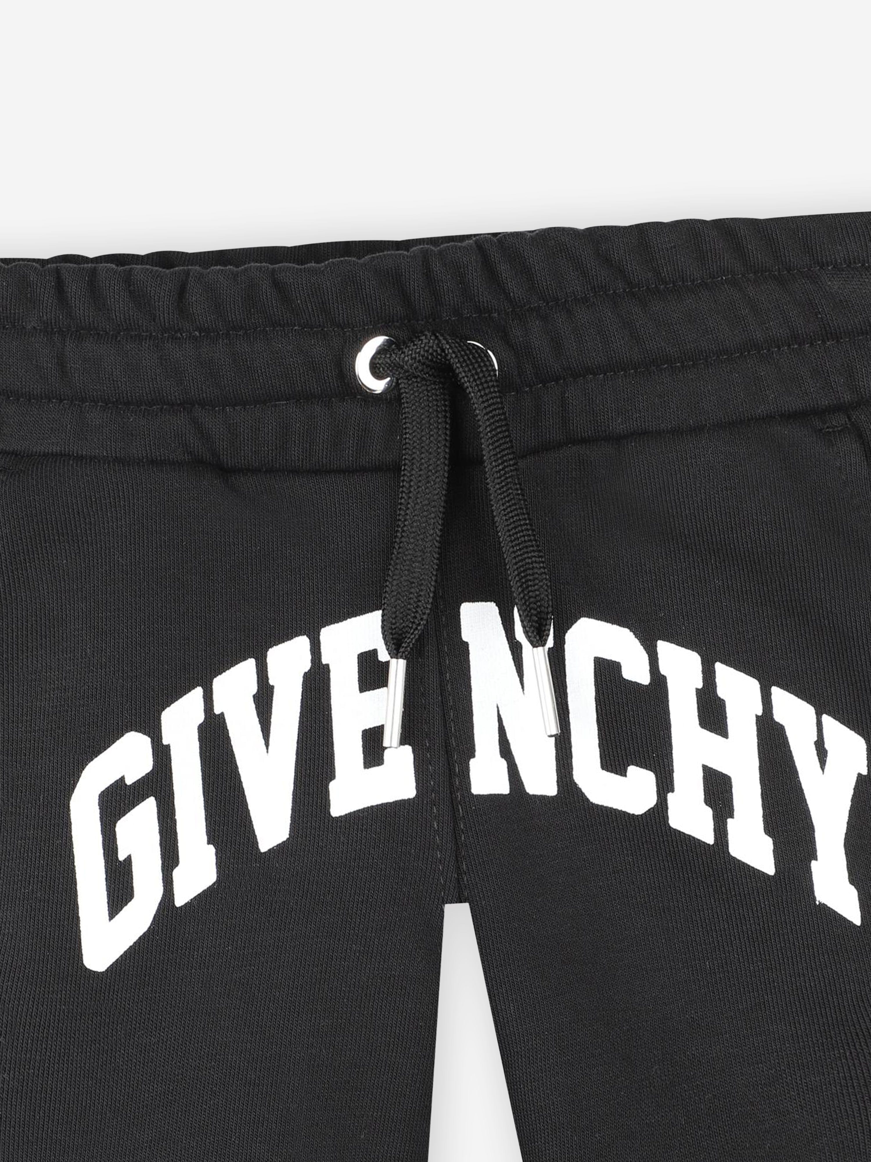 Givenchy Boys Logo Print Shorts in Black