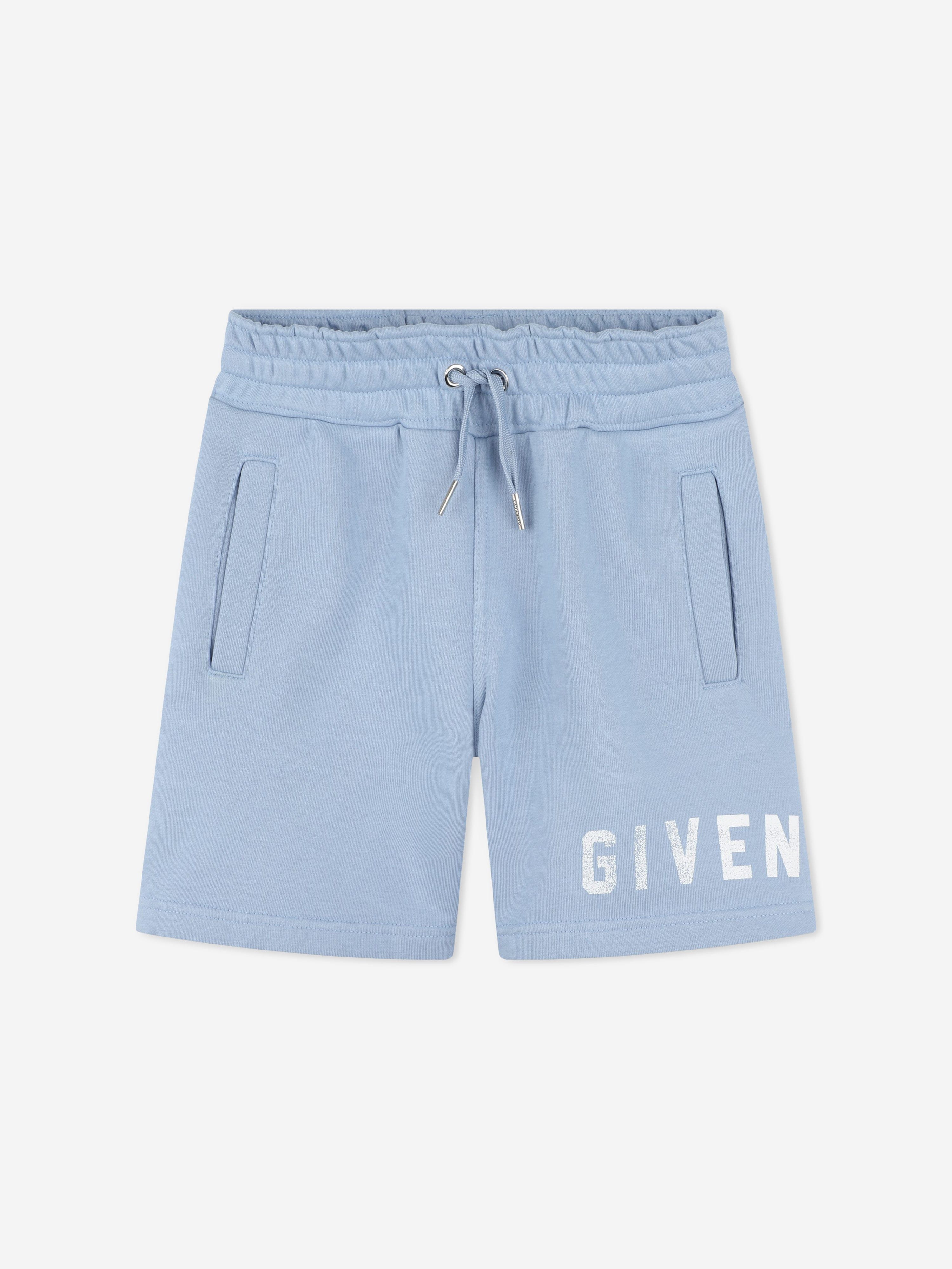 Givenchy Boys Logo Print Shorts in Blue