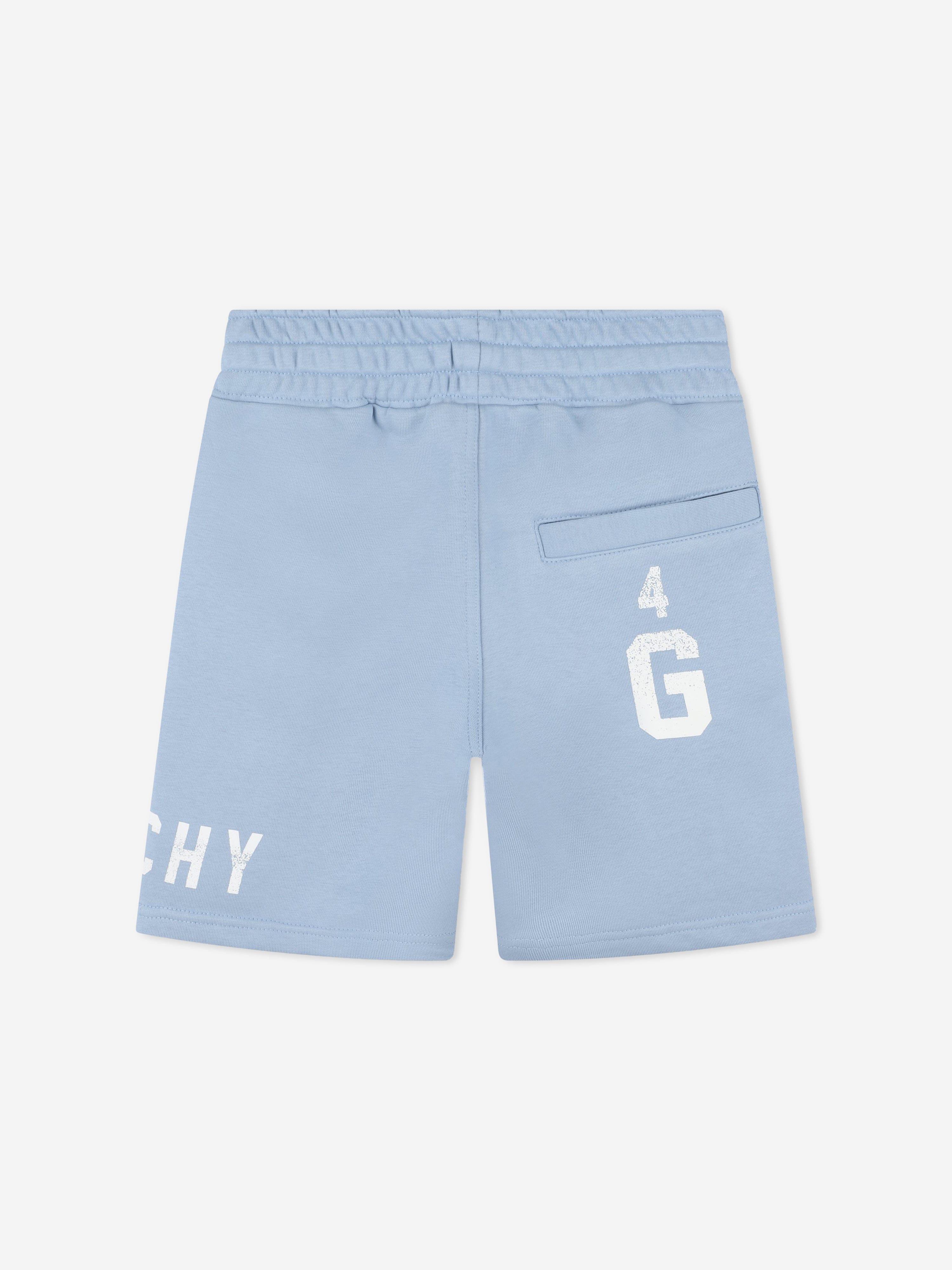 Givenchy Boys Logo Print Shorts in Blue